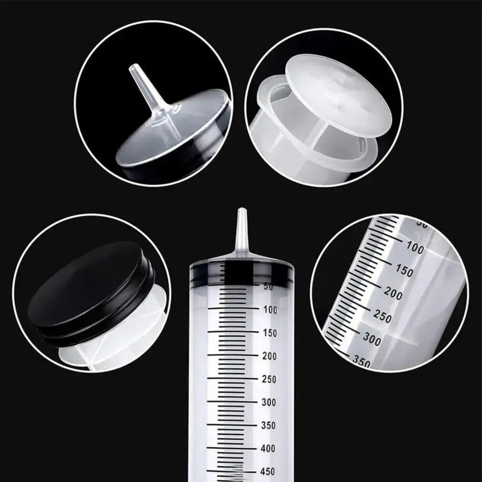 100ml/550ml Large Capacity Syringe Reusable Pump Measuring With 1m Tube