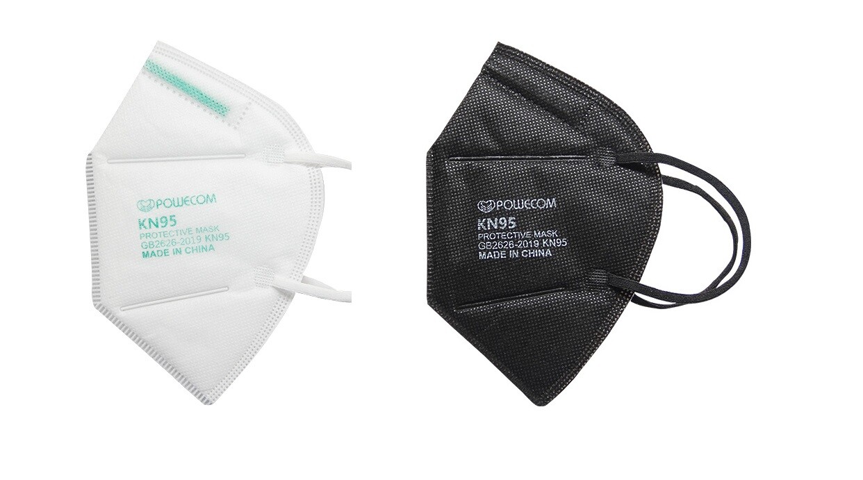 [50 PACK] Powecom KN95 Protective Face Mask BFE 95% PM2.5 Disposable Respirator