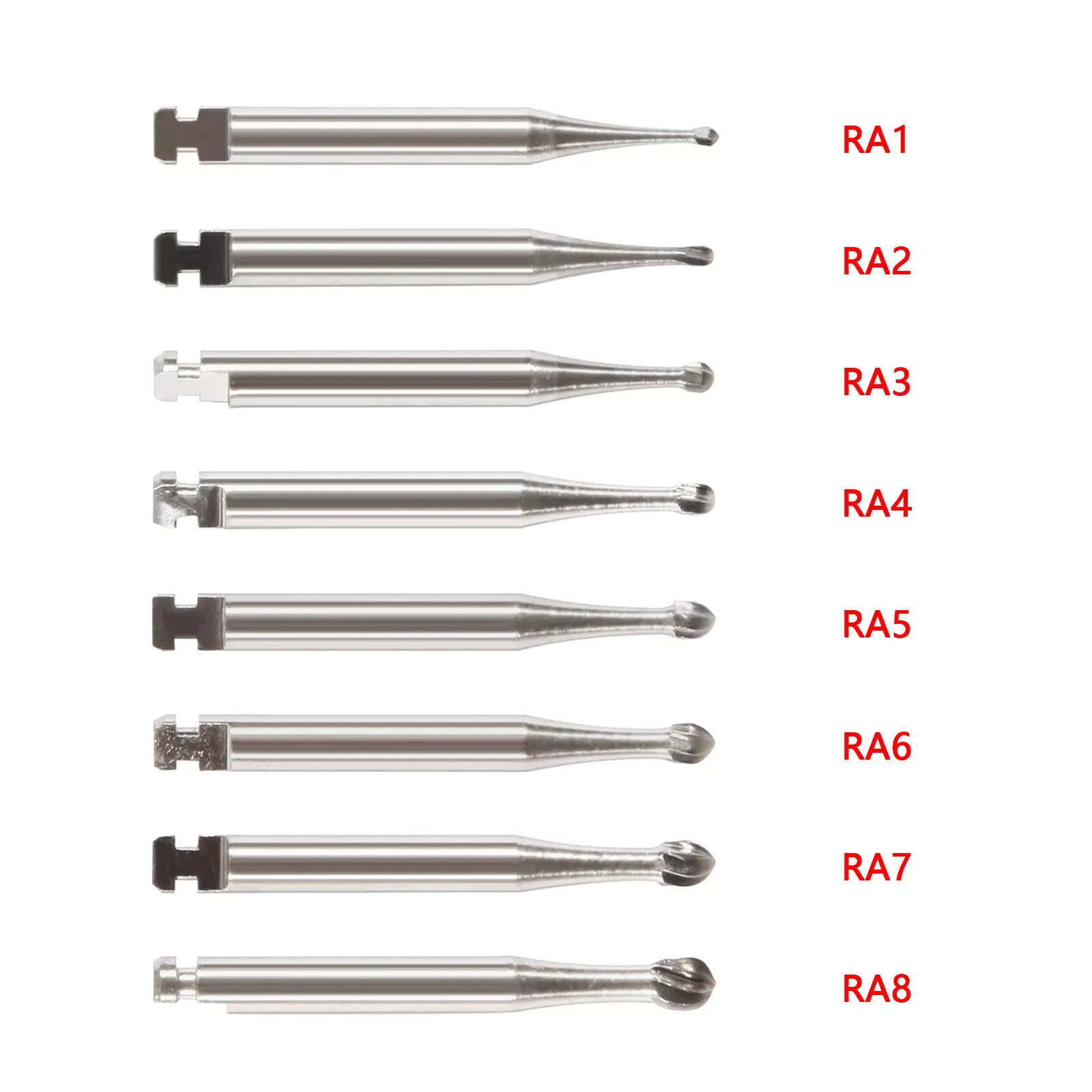 Dental Round Latch Carbide Bur RA 1 2 3 4 5 6 7 8 For Slow Speed 5Pcs/Box