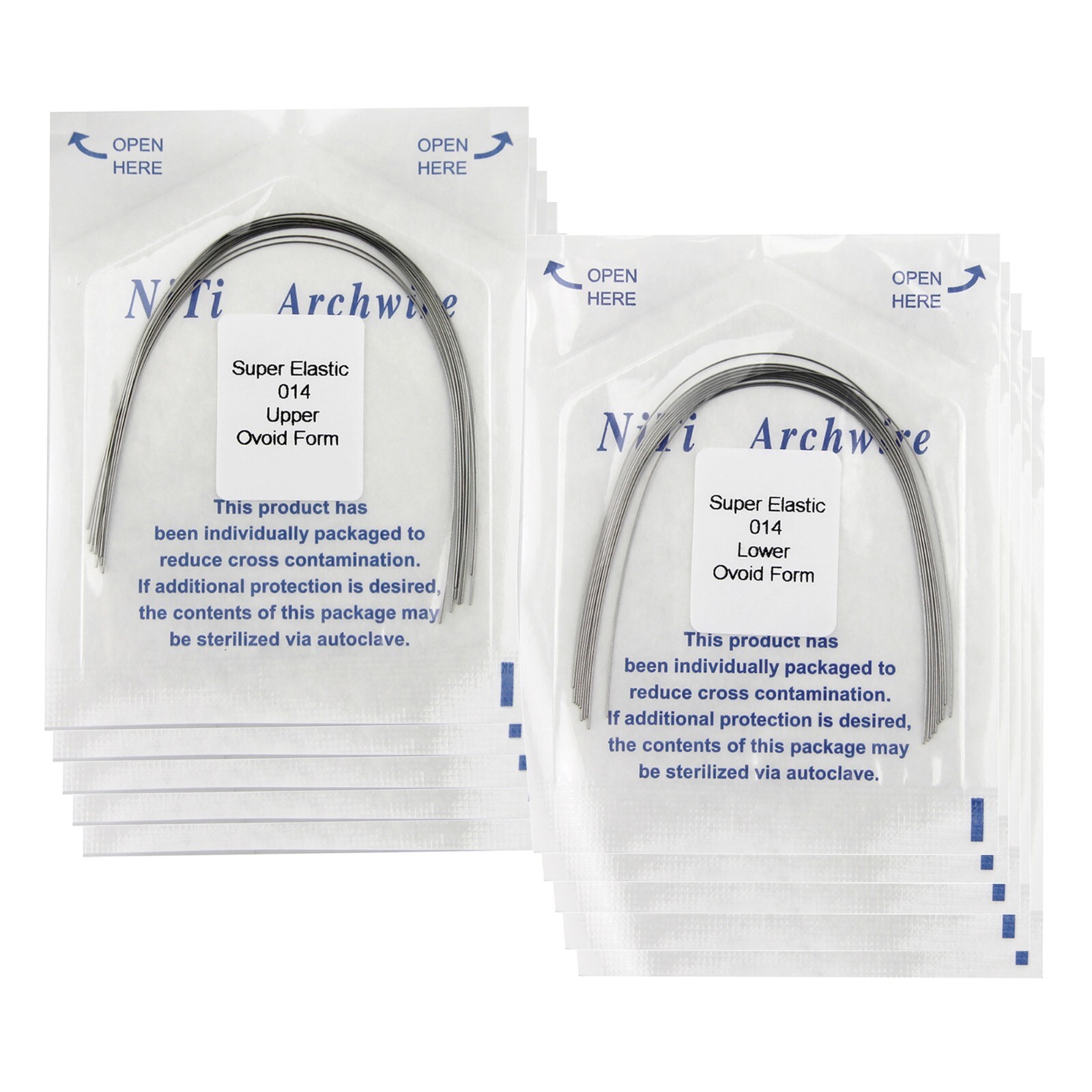 US 100PCS Orthodontic Niti Arch Wire Super Elactic Ovoid Form Round Rectangular