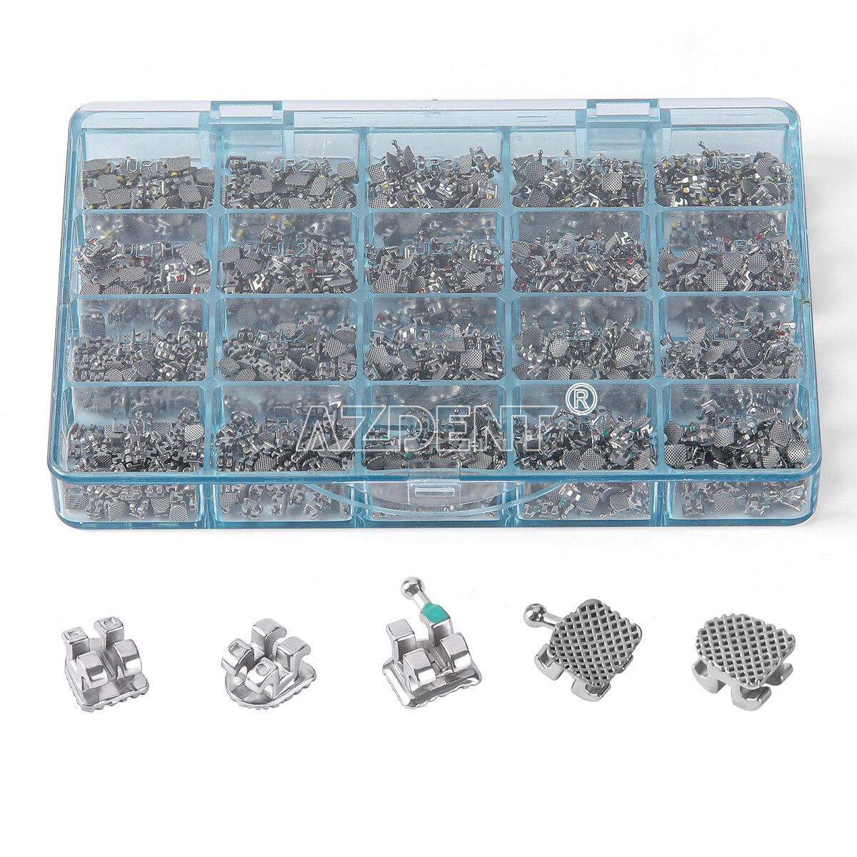 Dental Orthodontic Metal Brackets Brace MIM Monoblock MBT/Roth 018 022 Hooks 345