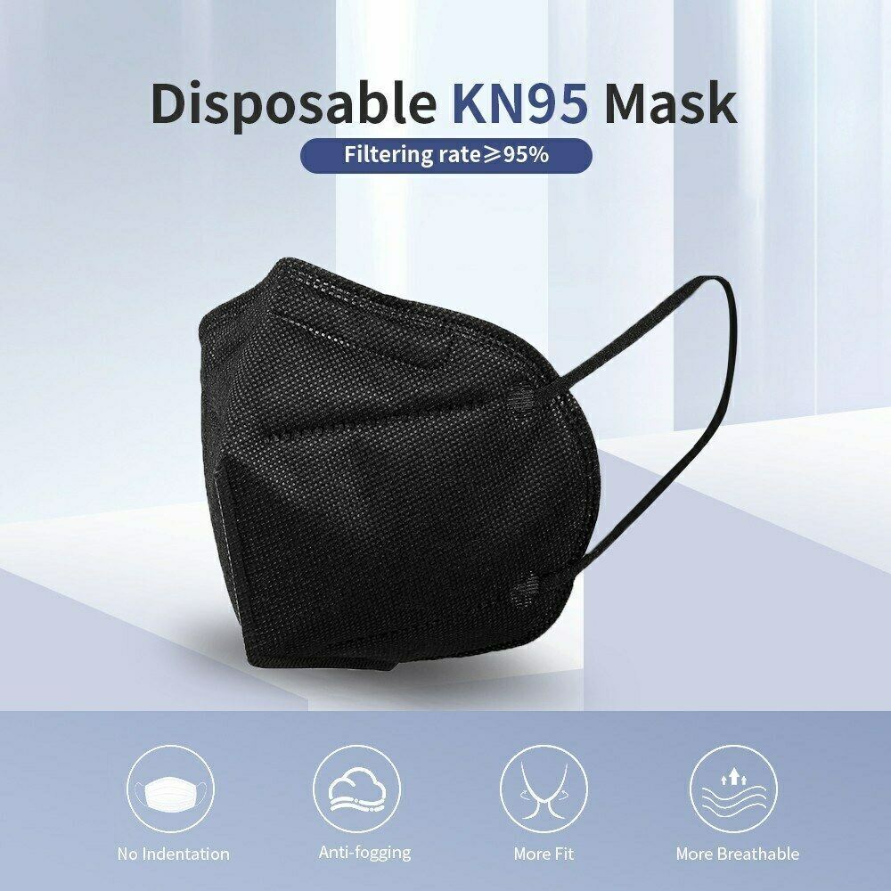 20 Pcs Black KN95 Medical,Surgical,Dental 5 Layer Face Mask Mouth Cover Shield