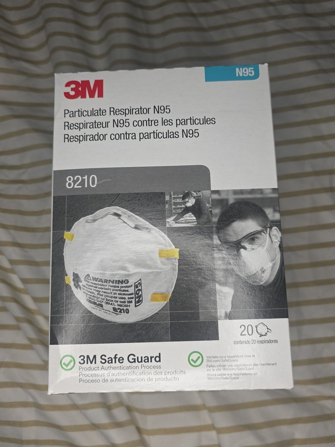 3M 8210 N95 Respirator Masks (20-Pack) New Sealed Box — Exp 01/2028