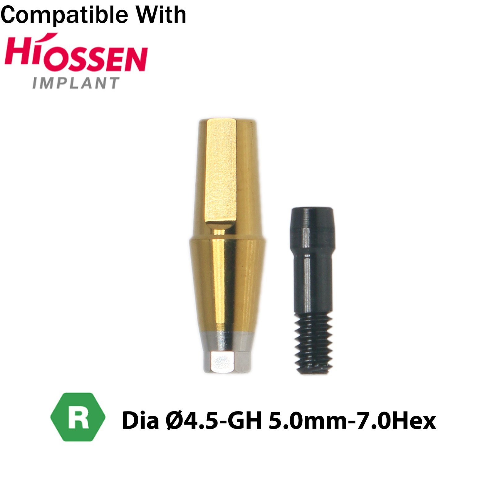 Titanium Straight Transfer Abutment Compatible with Osstem Hiossen Mini/Regular
