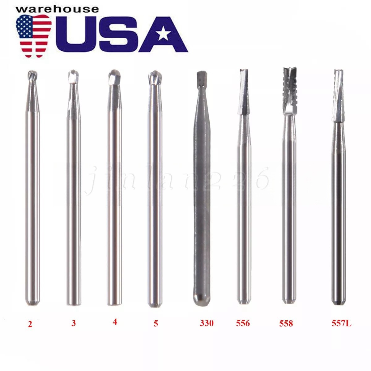 FGOS FGXL Dental Surgical Carbide Burs 25mm Cross Cut Flat End Taper Fissure