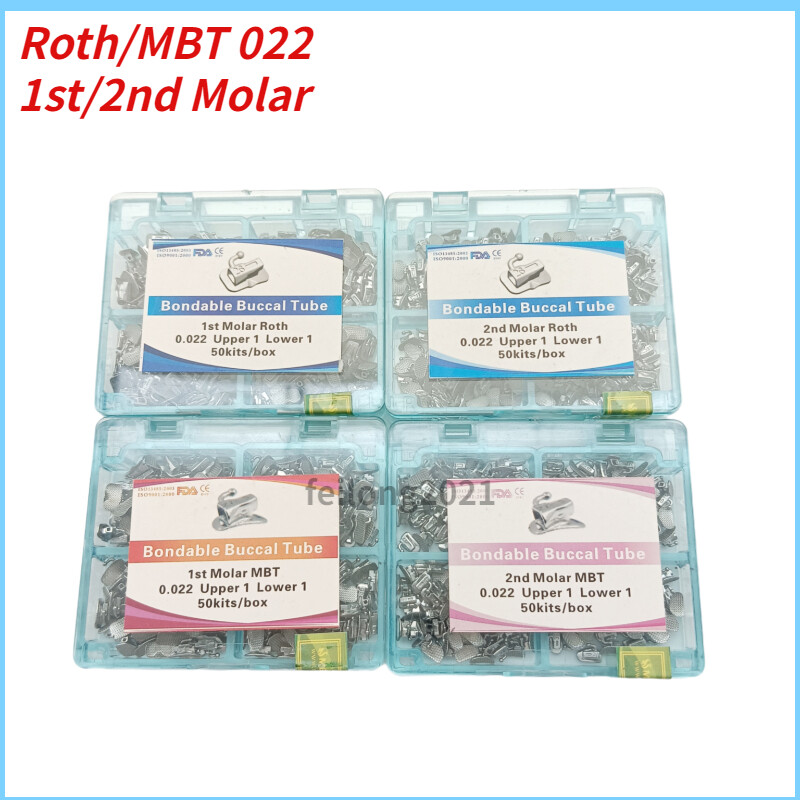 50Sets Dental Orthodontic Buccal Tube 1st 2nd Molar Roth/MBT 022/018 Mesh Base