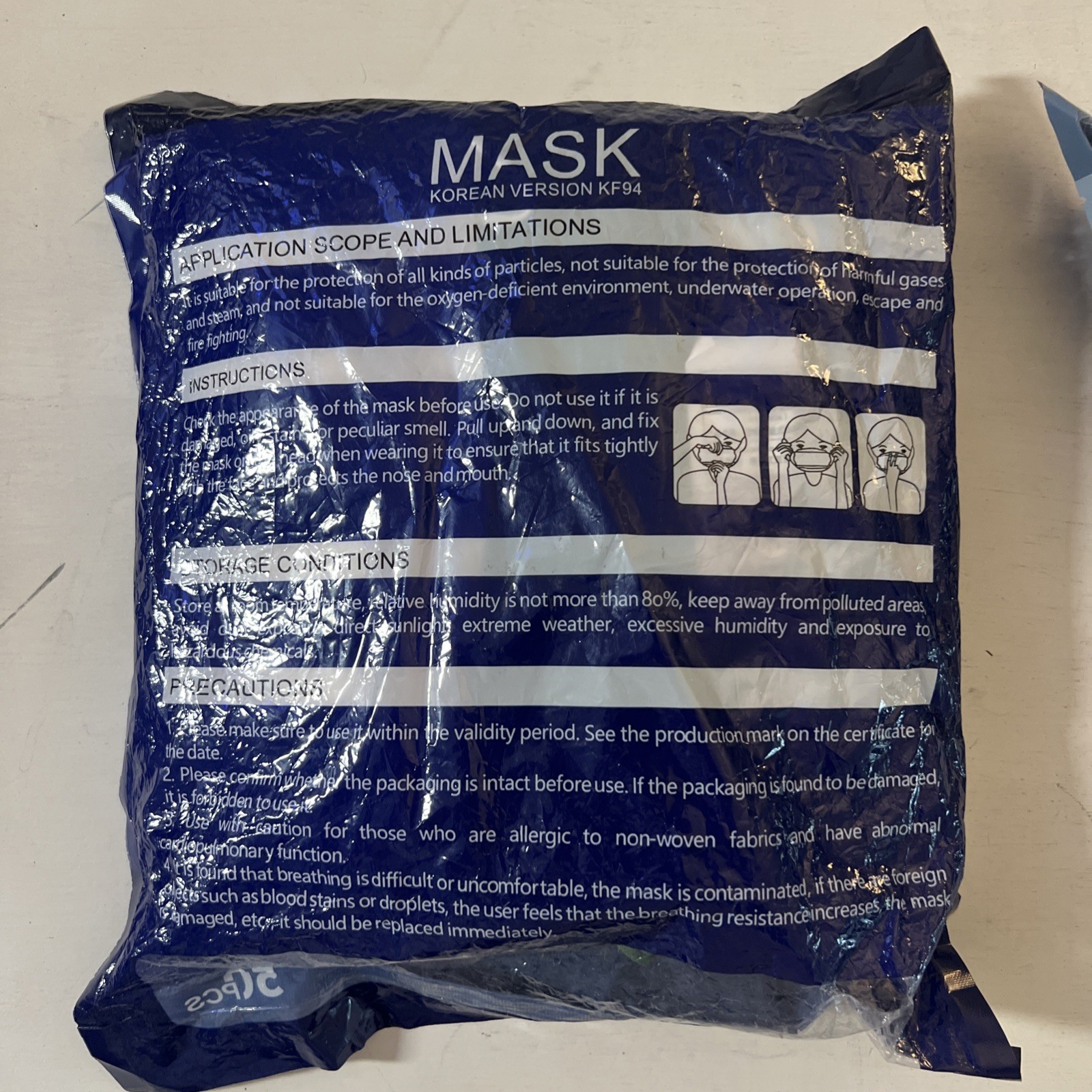Korean Version KF94 Type Protective Disposable Face Masks 50Pcs Adult Kids Masks