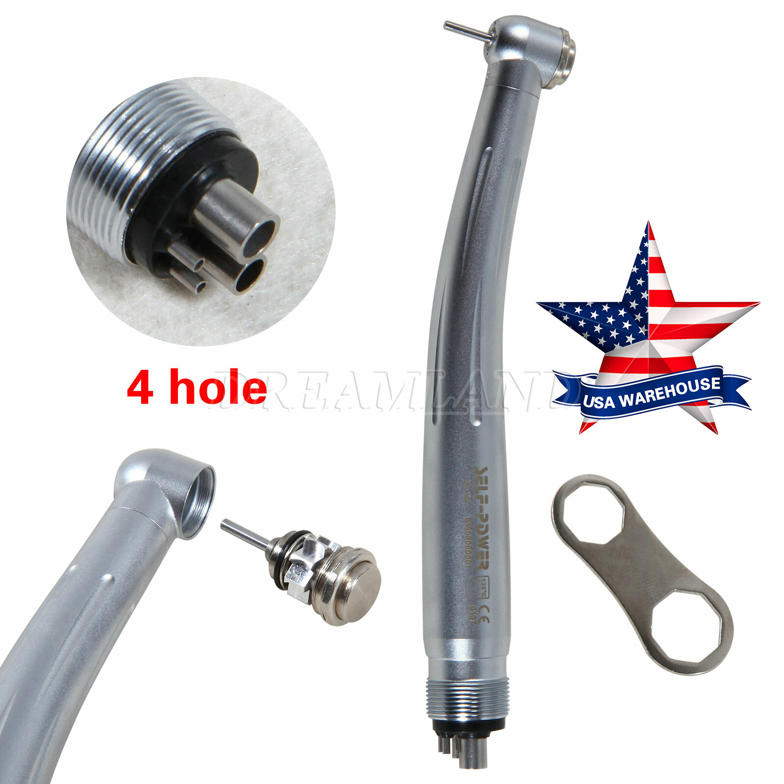 10* NSK Style Dental High Speed Handpiece Push 4HOLE Self Power US FREE SHIPPING