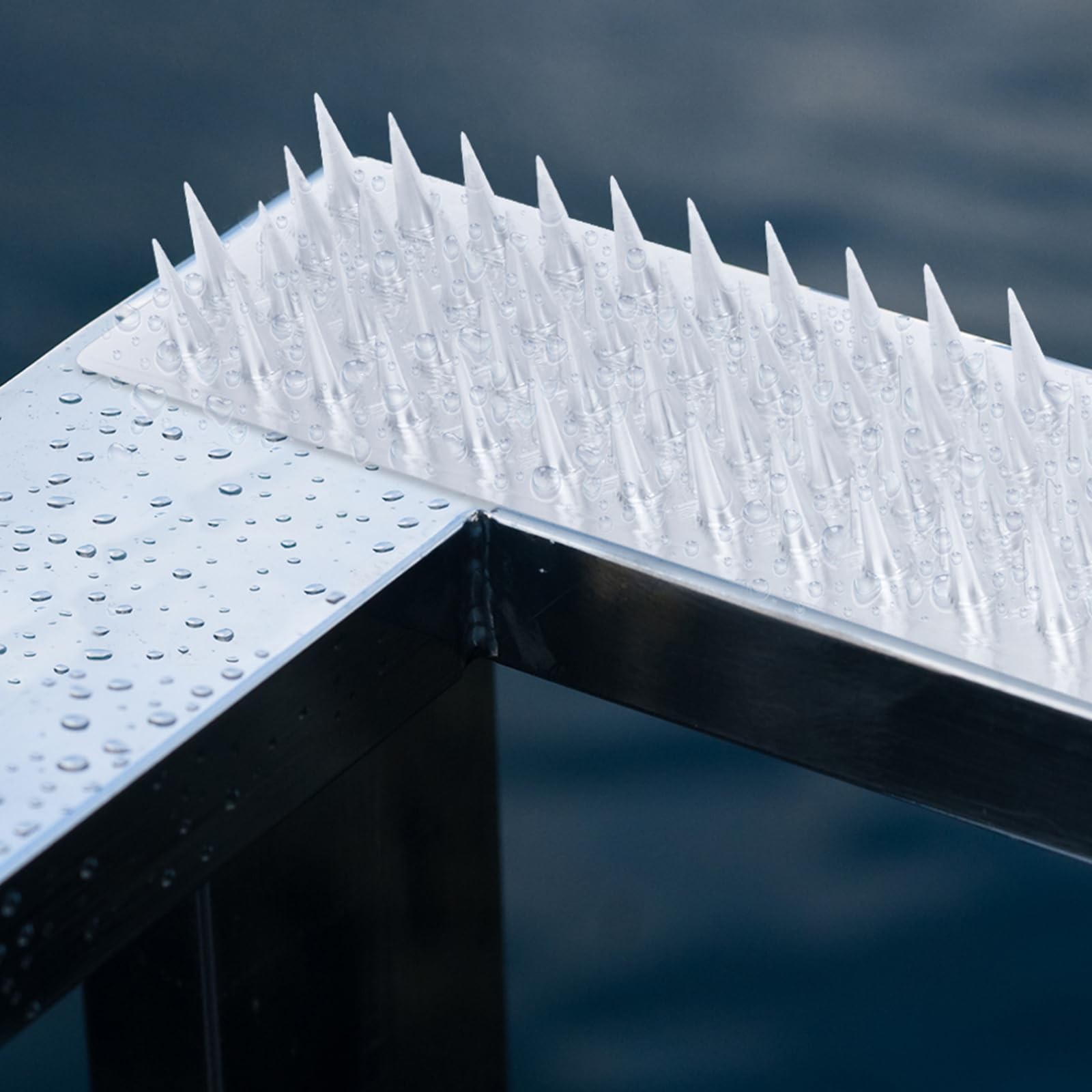 Touri 24 Pack Clear Transparent PVC Bird Spike Strips for Outside Fences and Roo