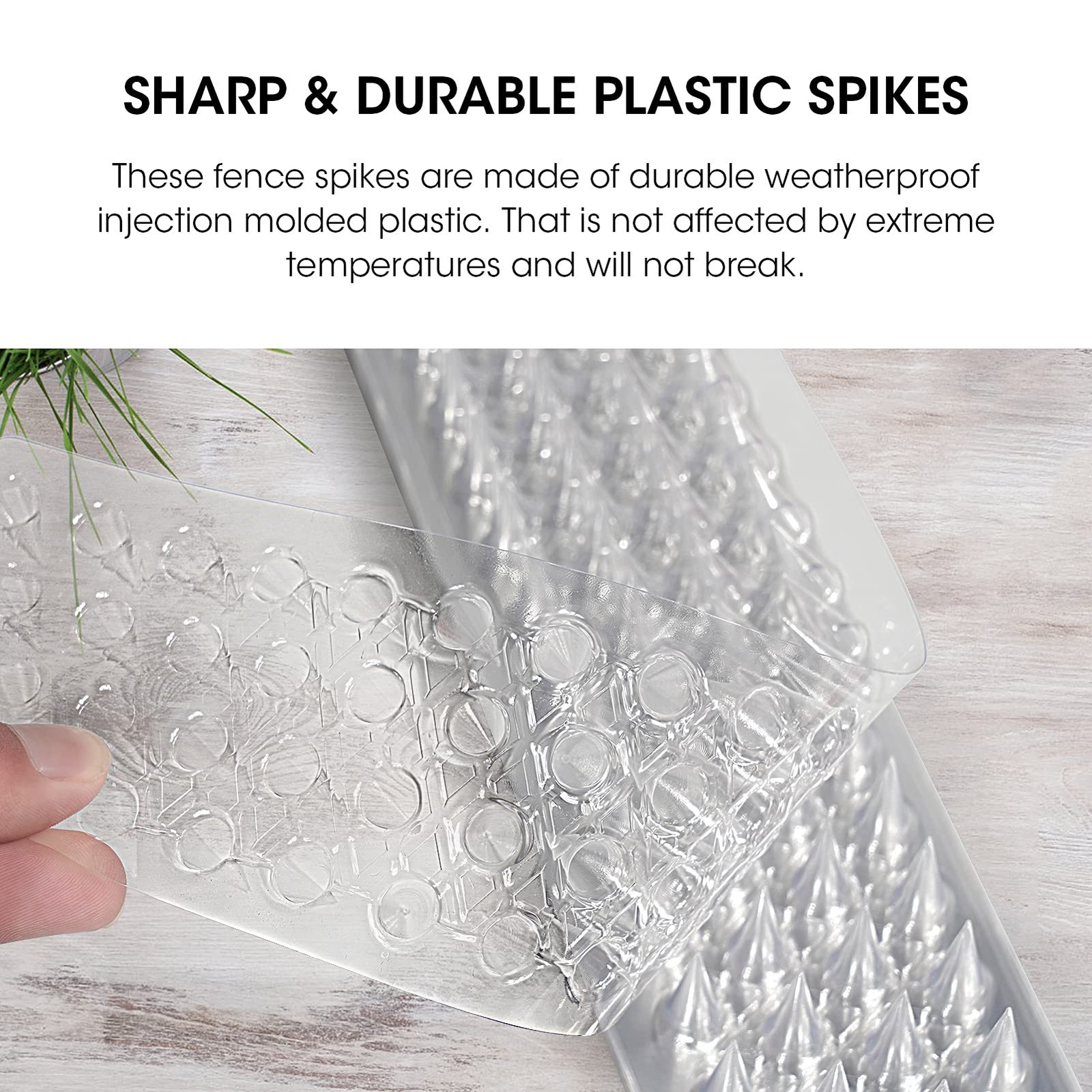 Touri 24 Pack Clear Transparent PVC Bird Spike Strips for Outside Fences and Roo