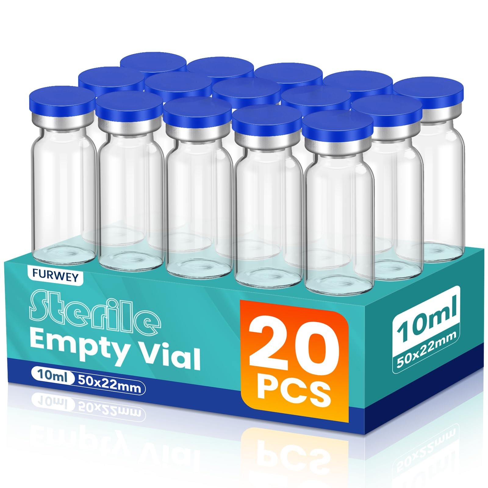 10ml Sterile Vials with Self Healing Injection Port and Sealing Cap, 10ML