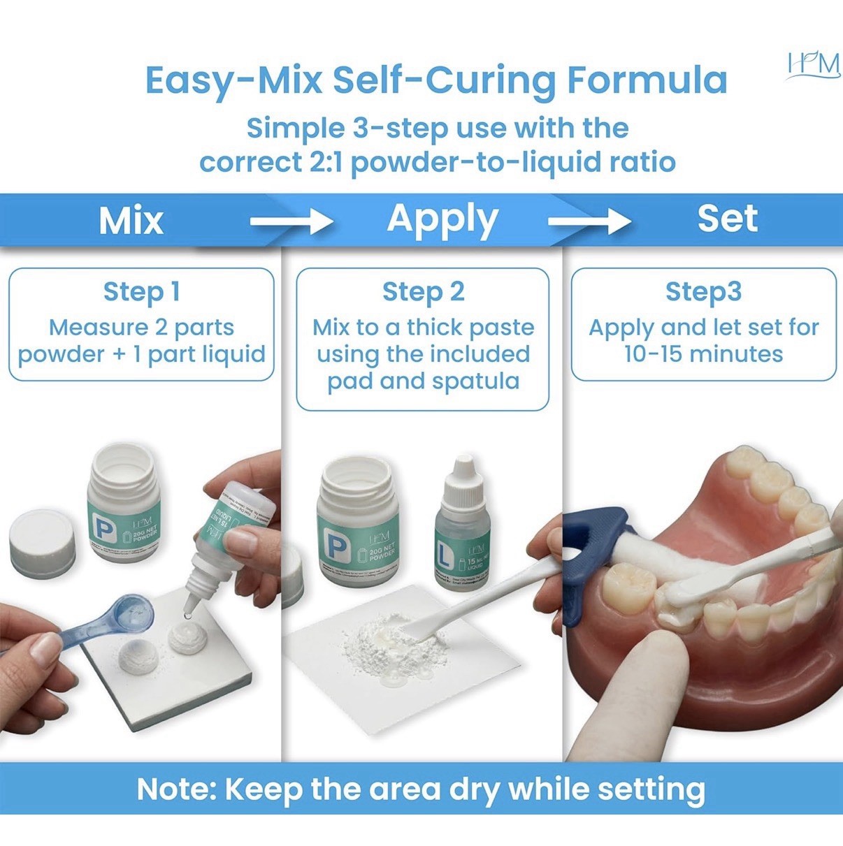 Zinc Oxide Eugenol Dental Cement Kit – Instant Tooth Repair, Cap & Crown Filling