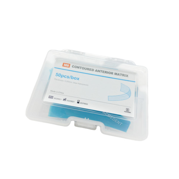 Dental Blue Tint View Matrix Contoured Anterior Matrices Mylar Anatomical Strip