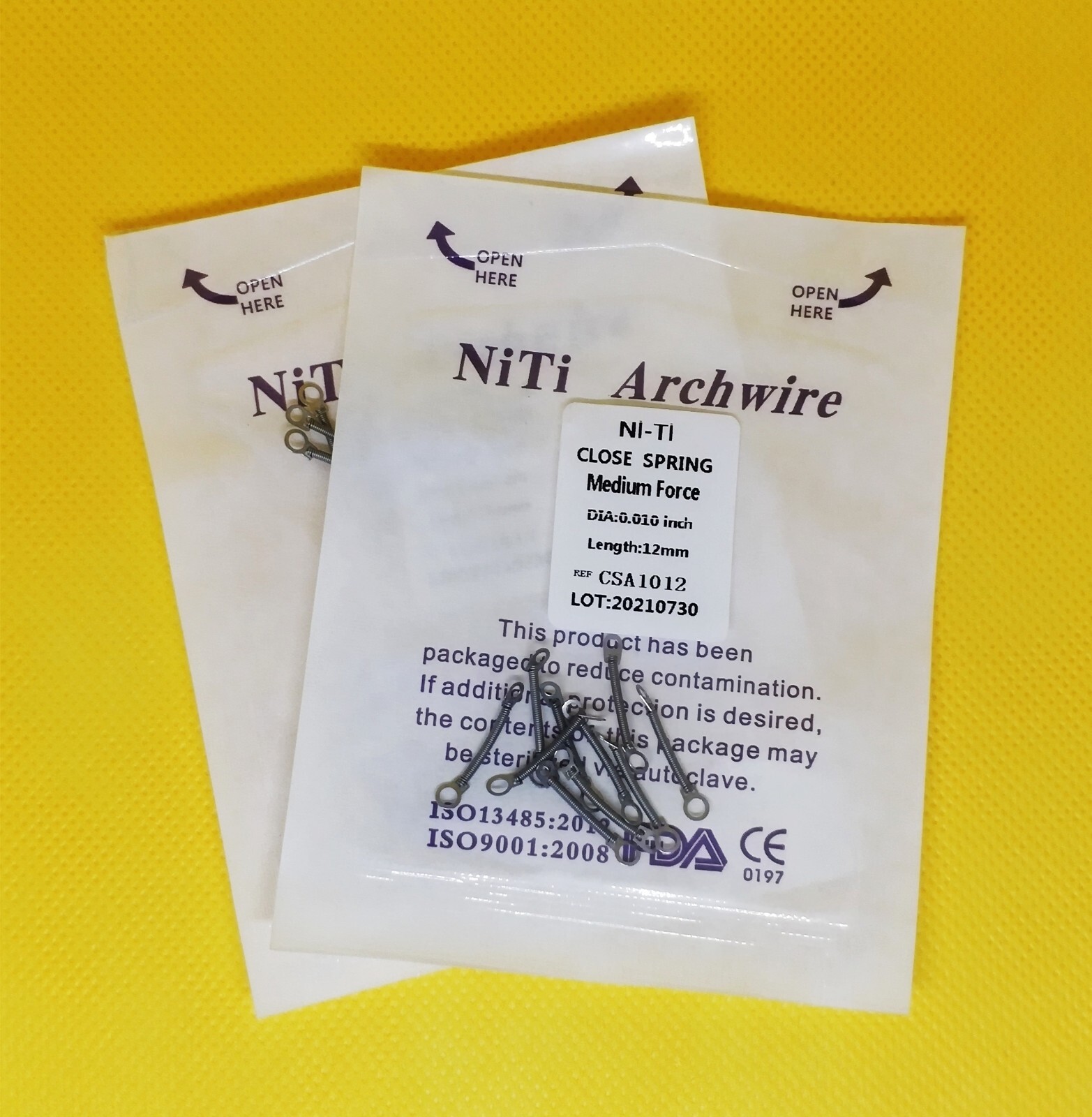 50Packs Dental Orthodontic Close Spring NiTi Alloy 0.010/012*6/9/12 mm Medium