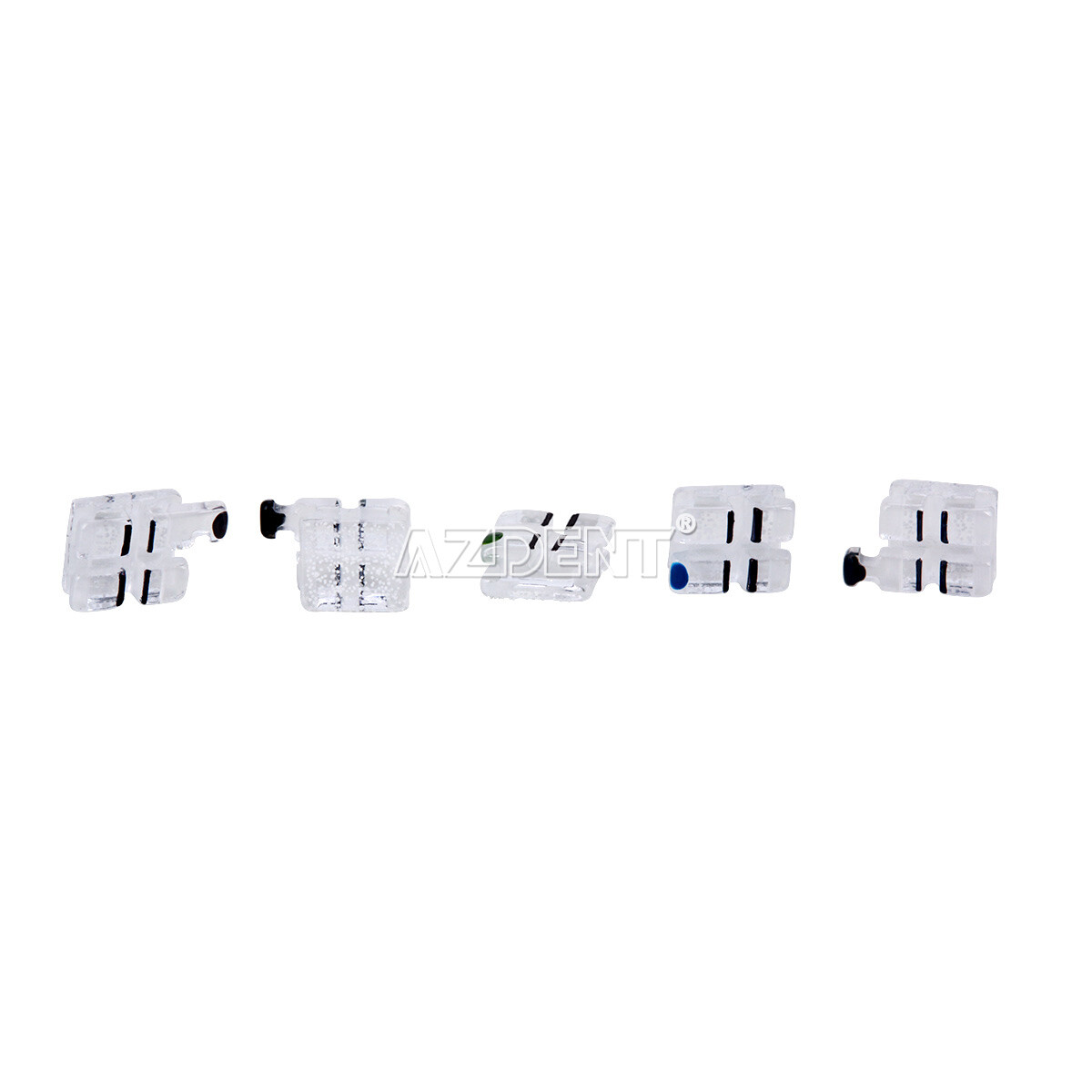 Dental Ortho Monocrystalline Sapphire Braces Ceramic Brackets MBT .022 Hooks 345
