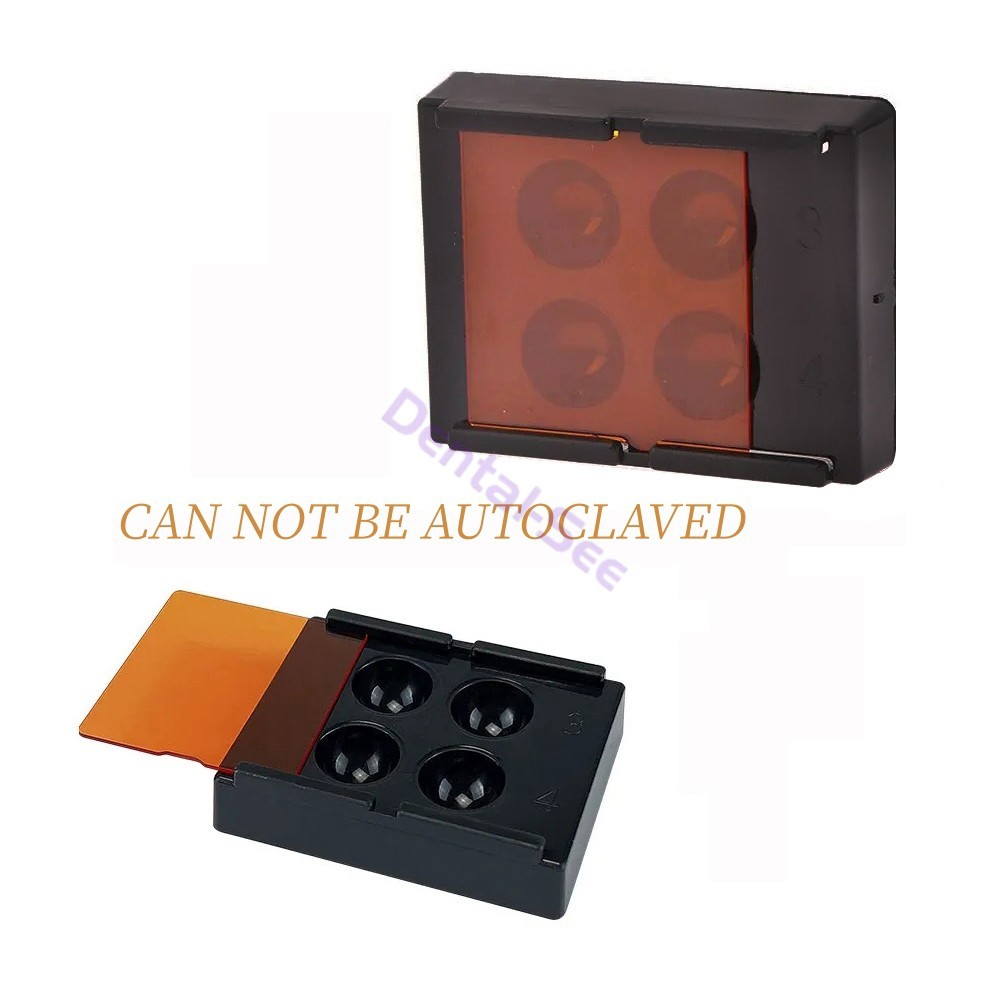 4 Hole Dental Mixing Well with Light Blocking Lid Adhesive Bonding Storage Tray