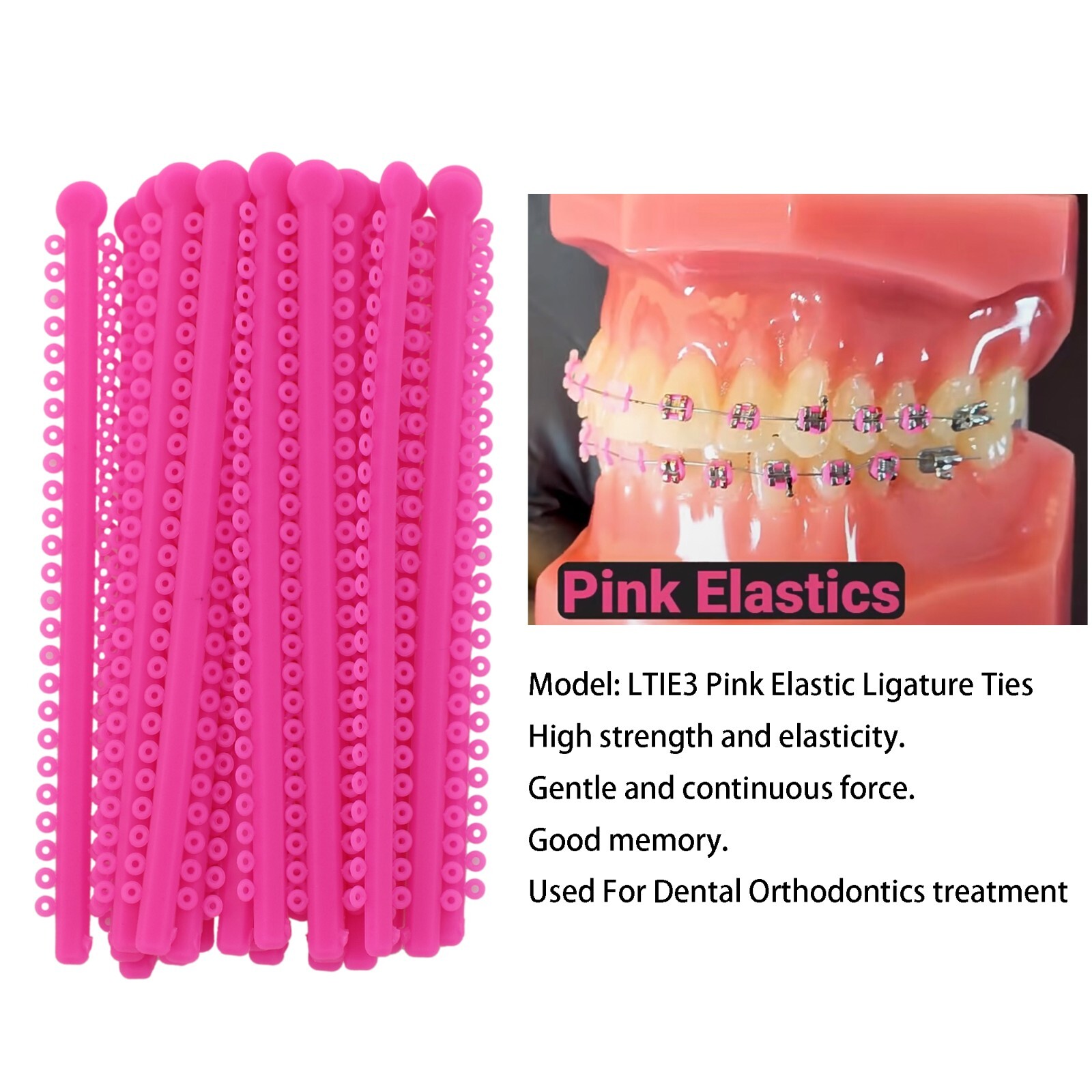 1000pcs Orthodontic Ligature Ties Elastic Ligas Ortodoncia Rubber Bands Brackets