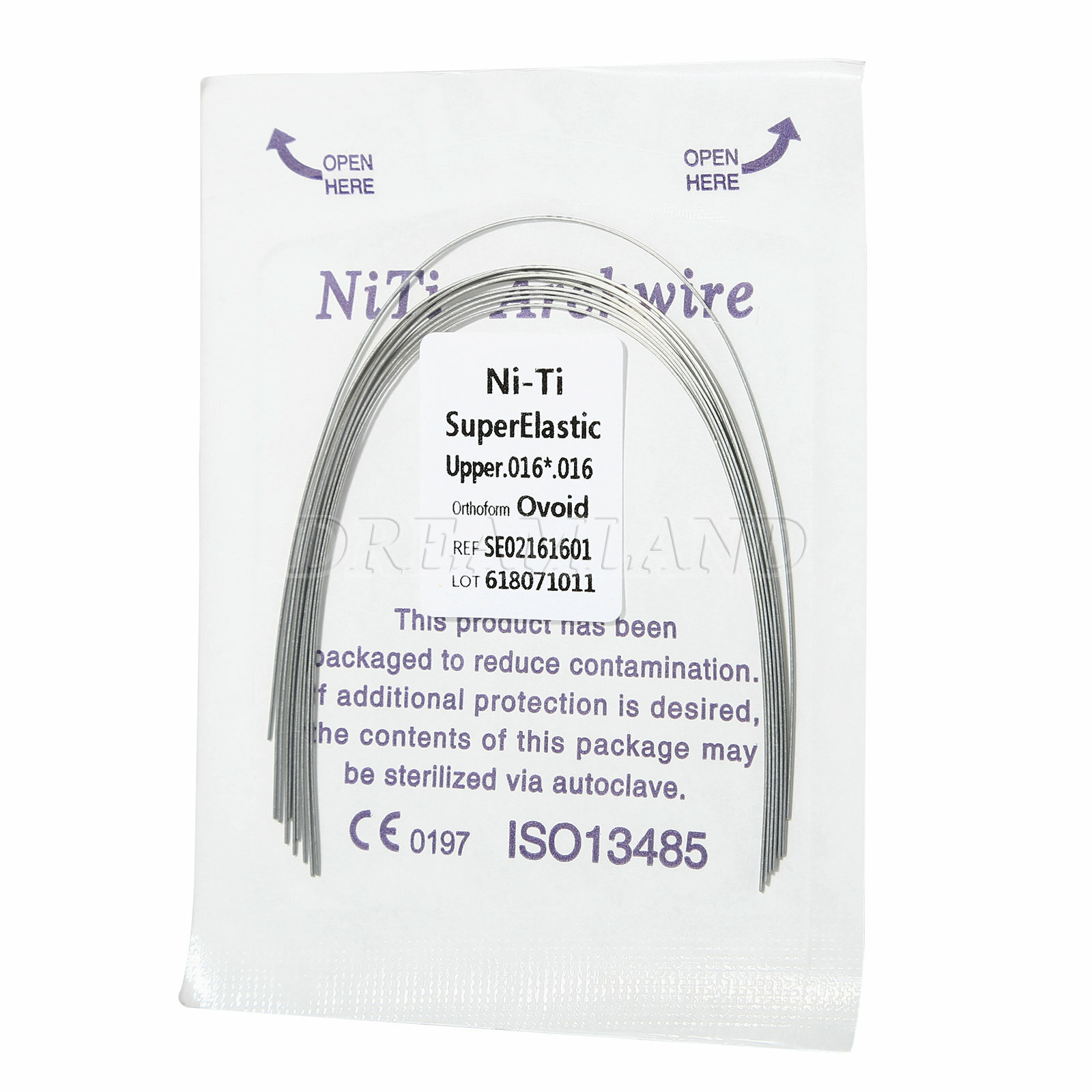10 Packs Dental Super Elastic Niti Rectangular Arch Wire Ovoid Form 16*16 Upper