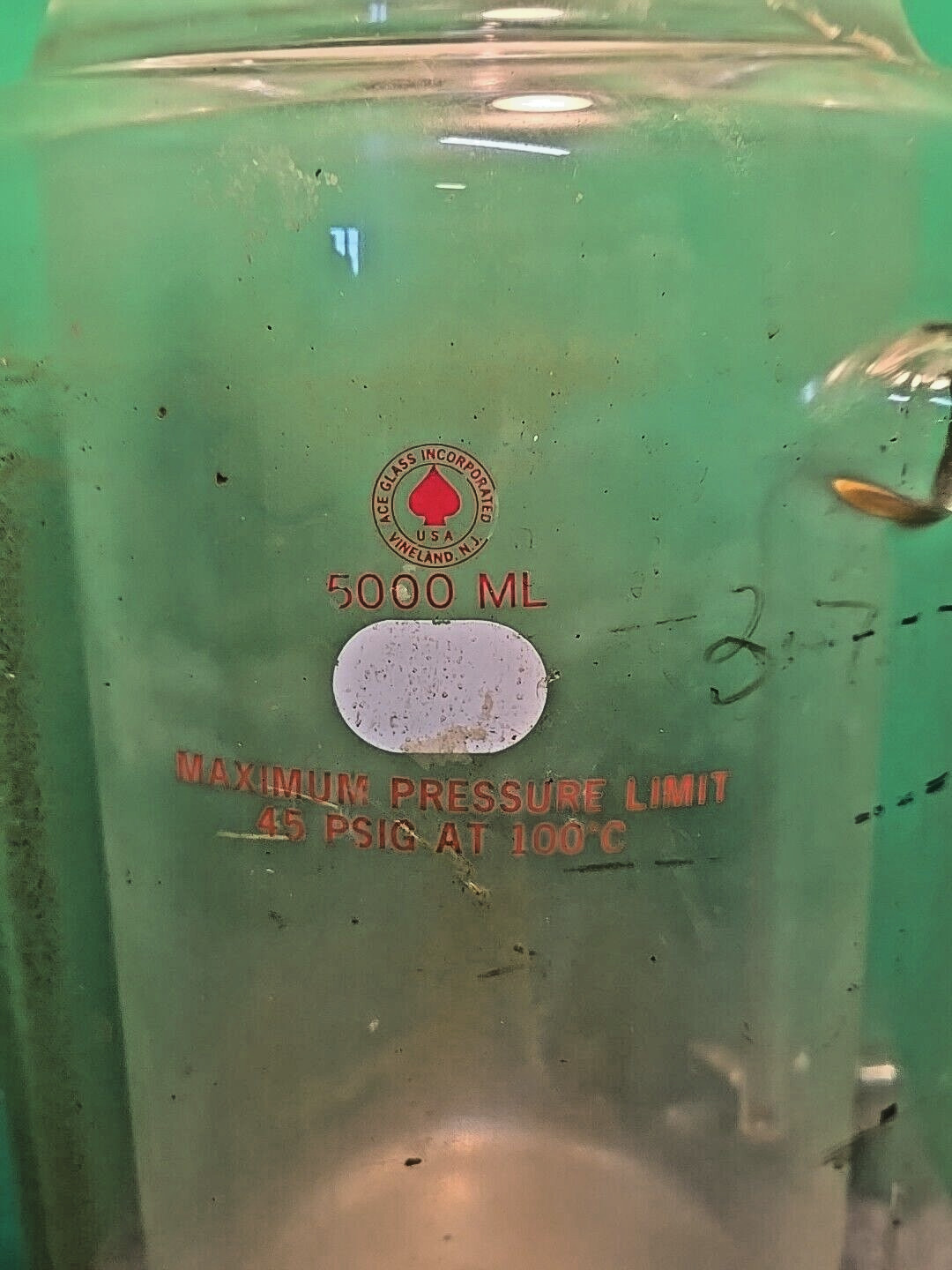 Ace Glass 5 Liter Jacketed Pressure Vessel | Max 45 PsI Jacketed Reactor 5000 ml