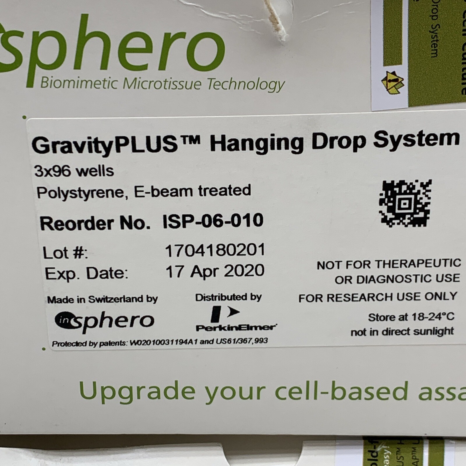 Lot of (4) InSphero ISP-06-010 Gravity Plus Hanging Drop System Plates 96Wells