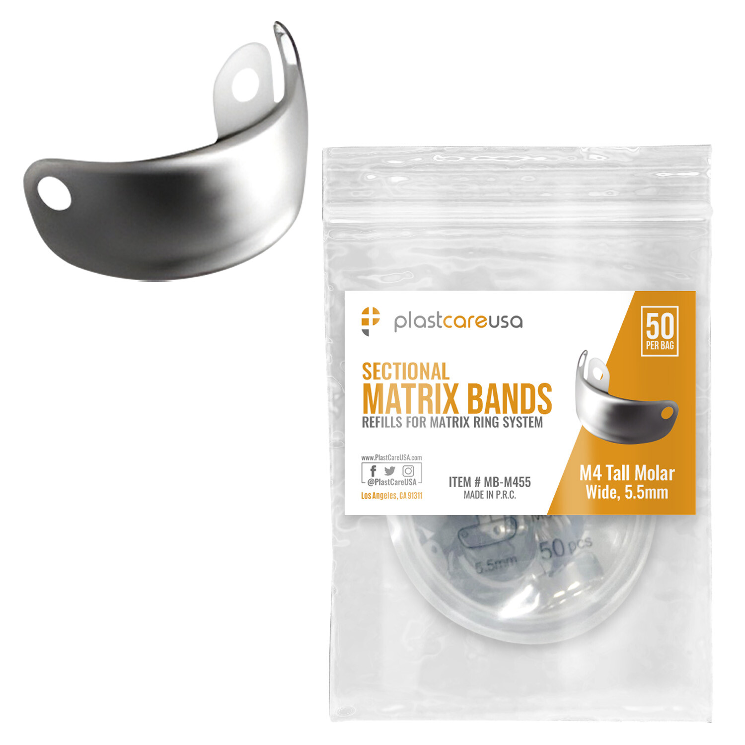 Dental Metal Matrices Sectional Molar Matrix Refill Soft Band (Choose Size/Qty)