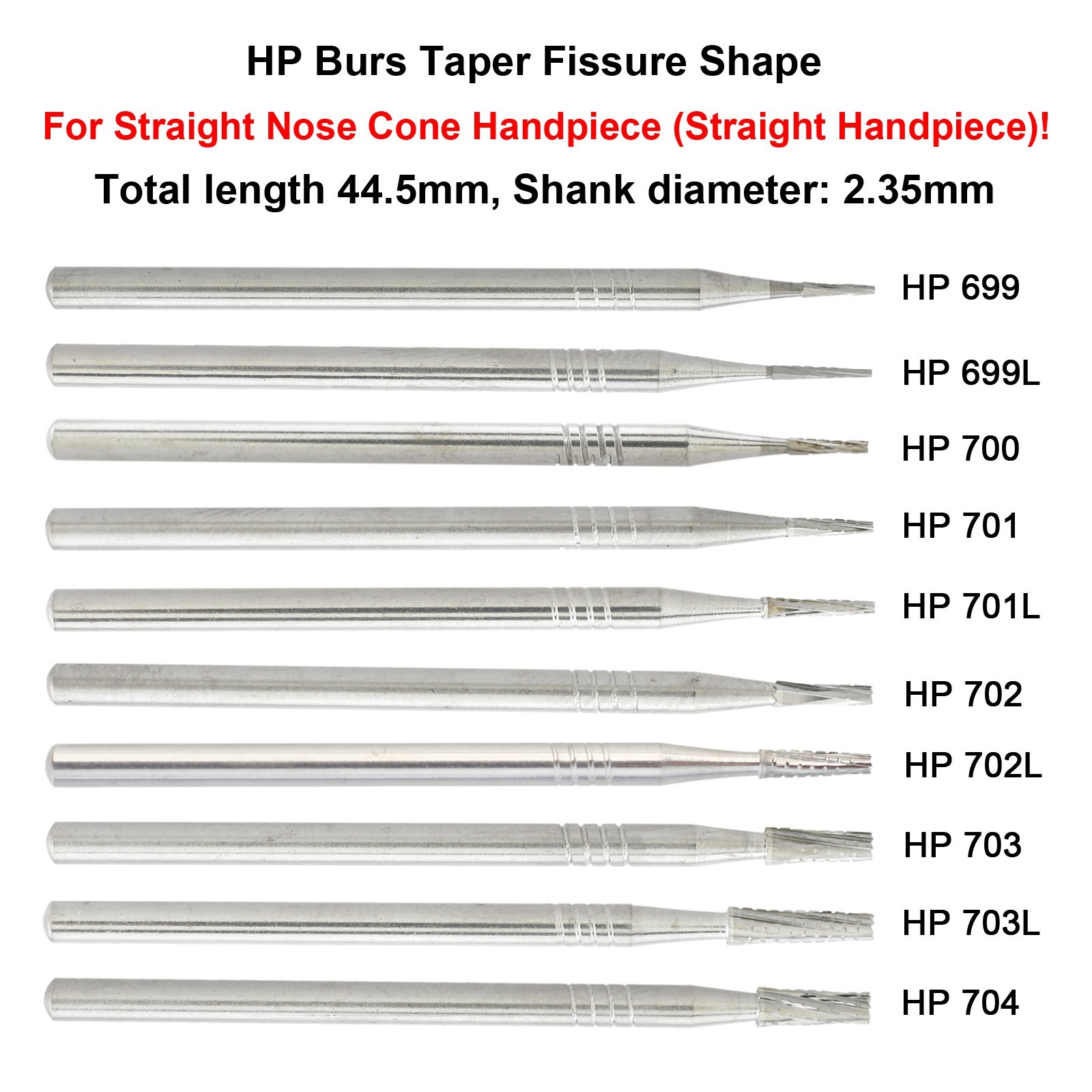 Wave Dental Surgical Burs Carbide 698 699 699L 700 701 702 702L Taper HP Prima