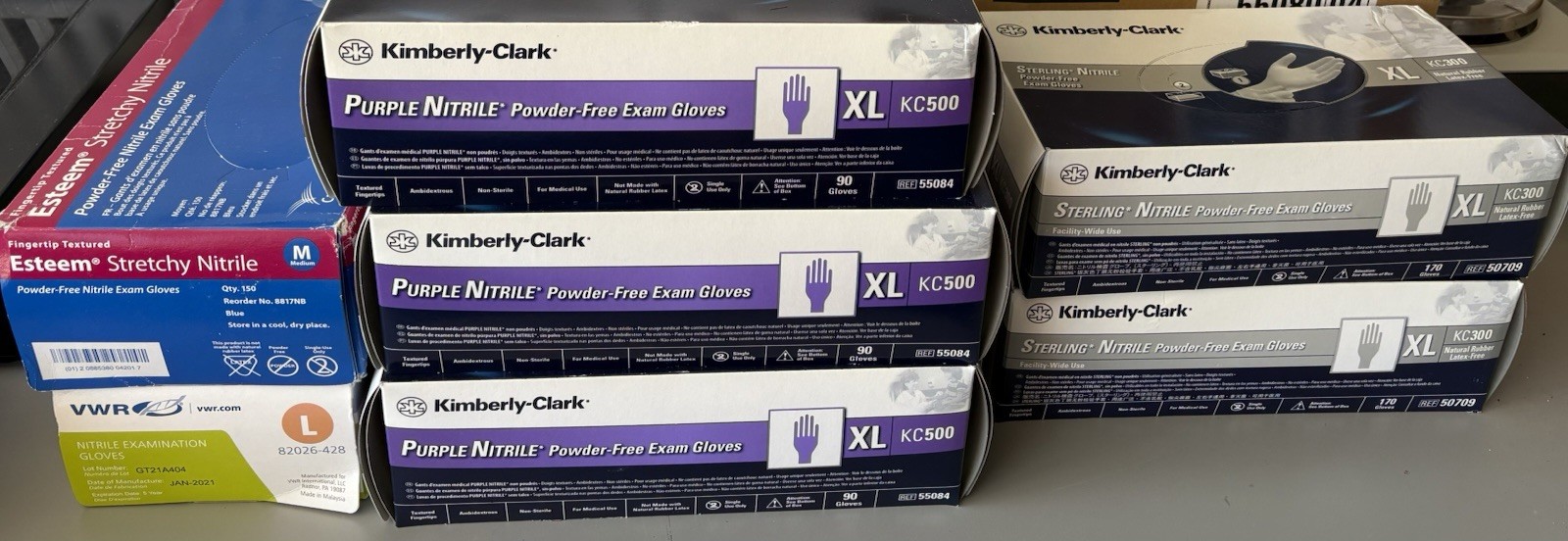 Lot Of KIMTECH & Kimberly-Clark Purple Nitrile Powder Free Exam Gloves XL