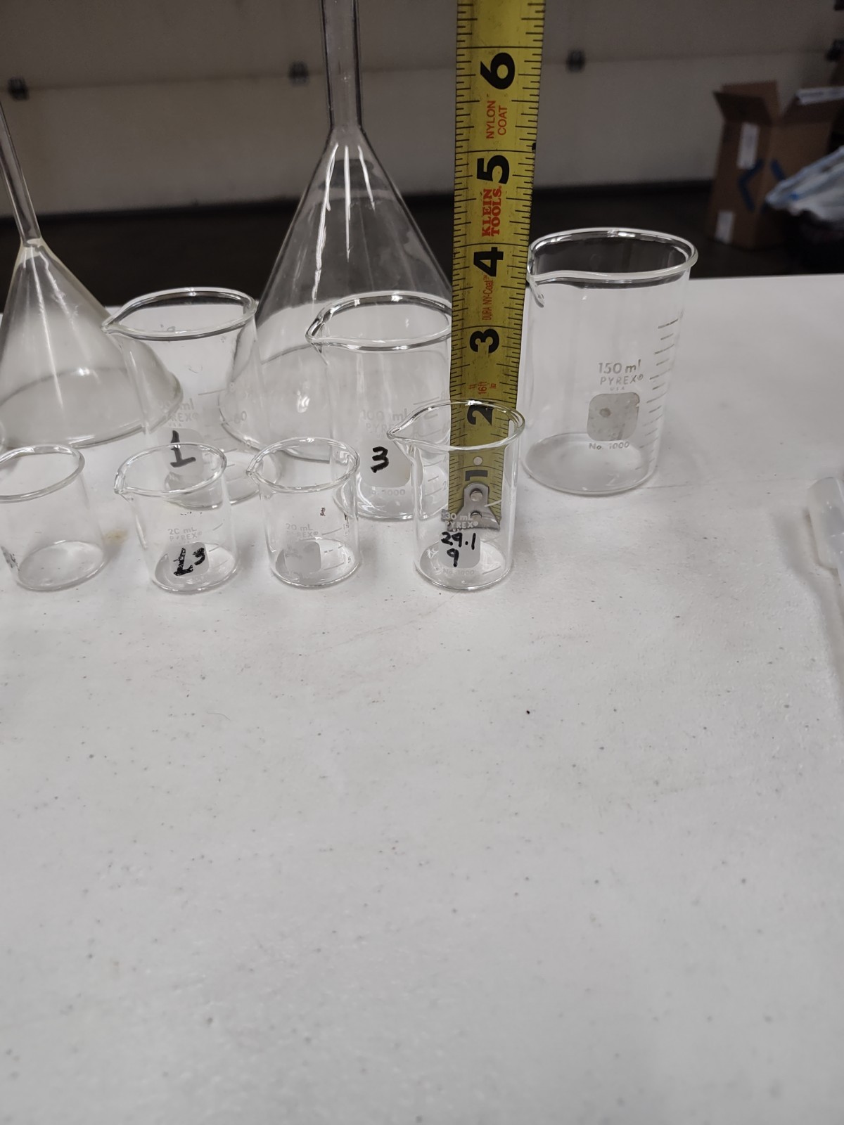 Pyrex & Kimex Glass Vacuum Flasks Beakers Tubes Lids Lab Chemistry Huge Lot