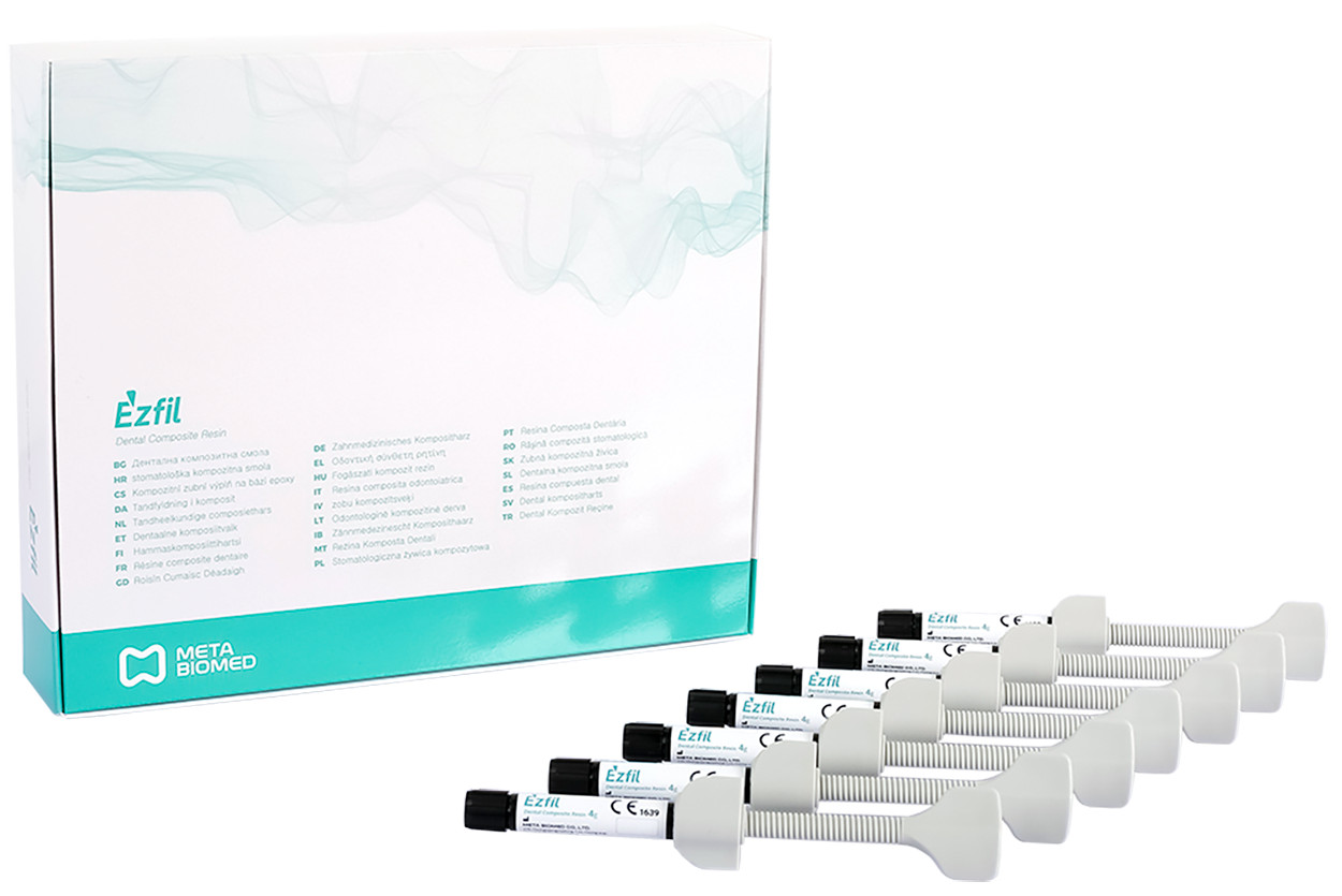 Meta Biomed Ezfill Nano Hybrid Composite Resin Light Cure 7x4gm Kit (Free Ship)