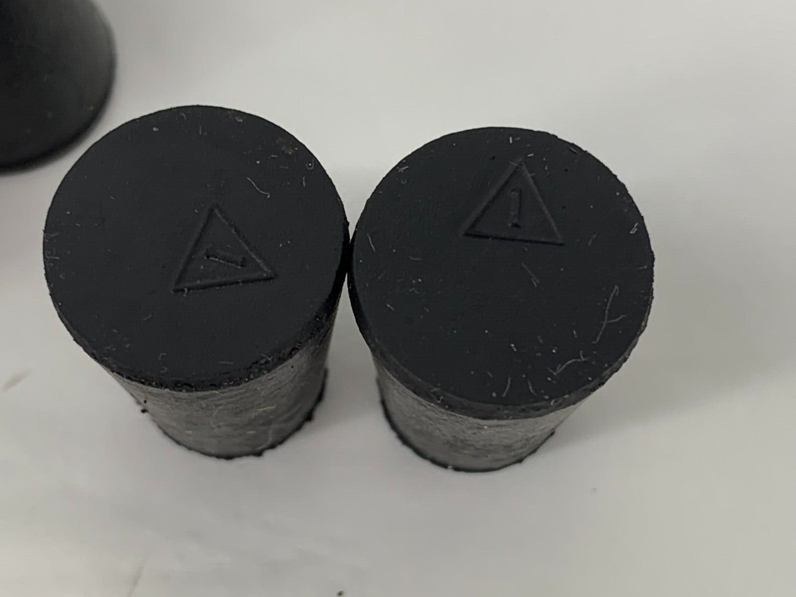 Size 1 Black Rubber Stoppers Solid Natural Rubber Top .75″ Bottom .56″ Lot of 21