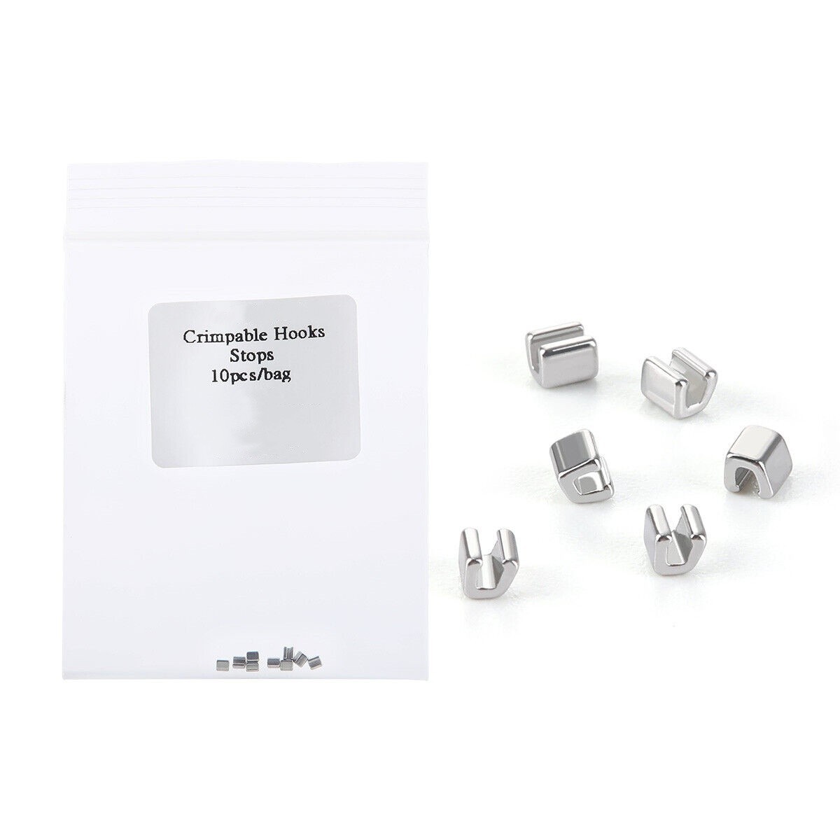 10 Pcs/Pack Dental Orthodontic Crimpable Hooks Stops Metal Stop for Arch Wire