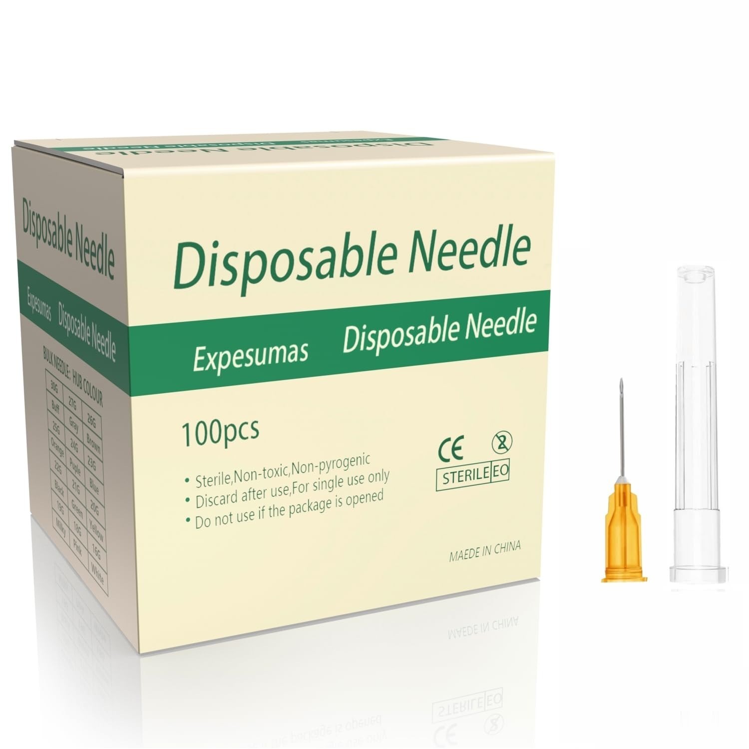100 Pack 25 Gauge 5/8 Inch Sterile Disposable Syringes – Lab Supplies