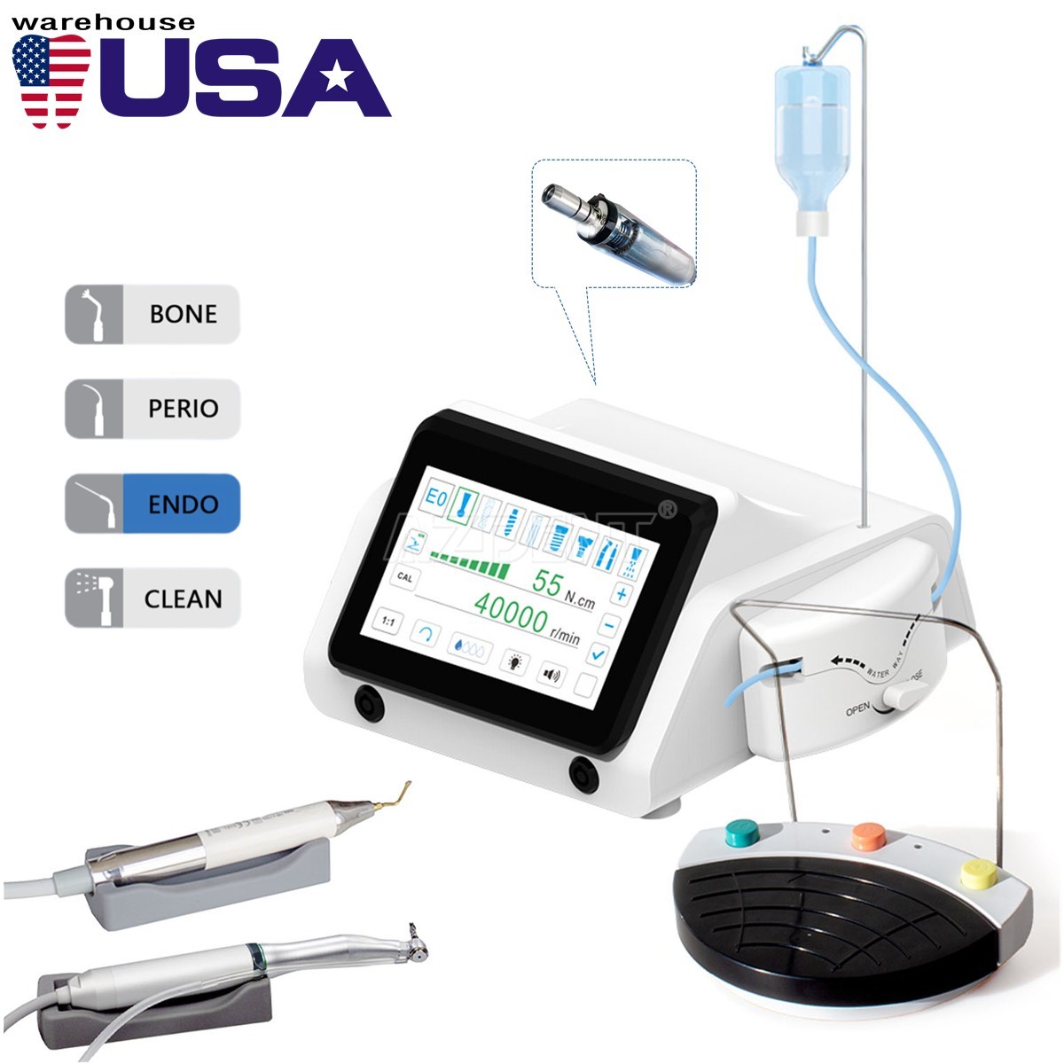 Dental LED Touch Screen Oral Piezosurgery & Electric Implant Motor System