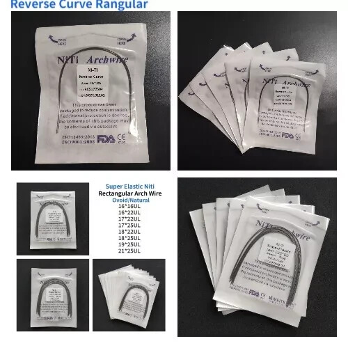 20Pack Dental Orthodontic Arch Wire Super Elastic Niti Reverse Curve Rectangular