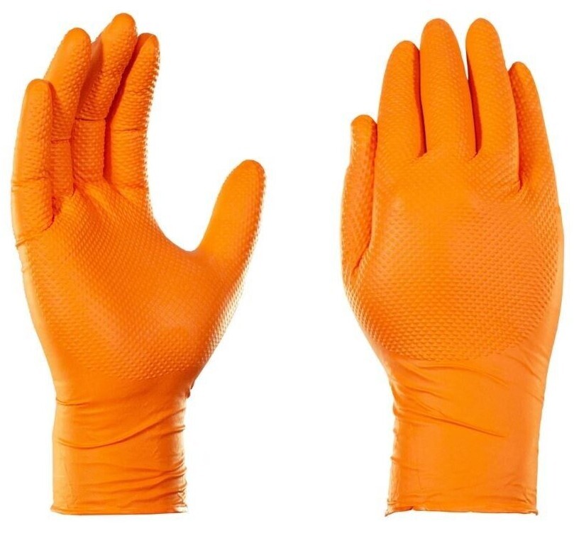 Diamond Textured HandCare Premium Orange Nitrile Gloves – 8 Mil – case of 1000
