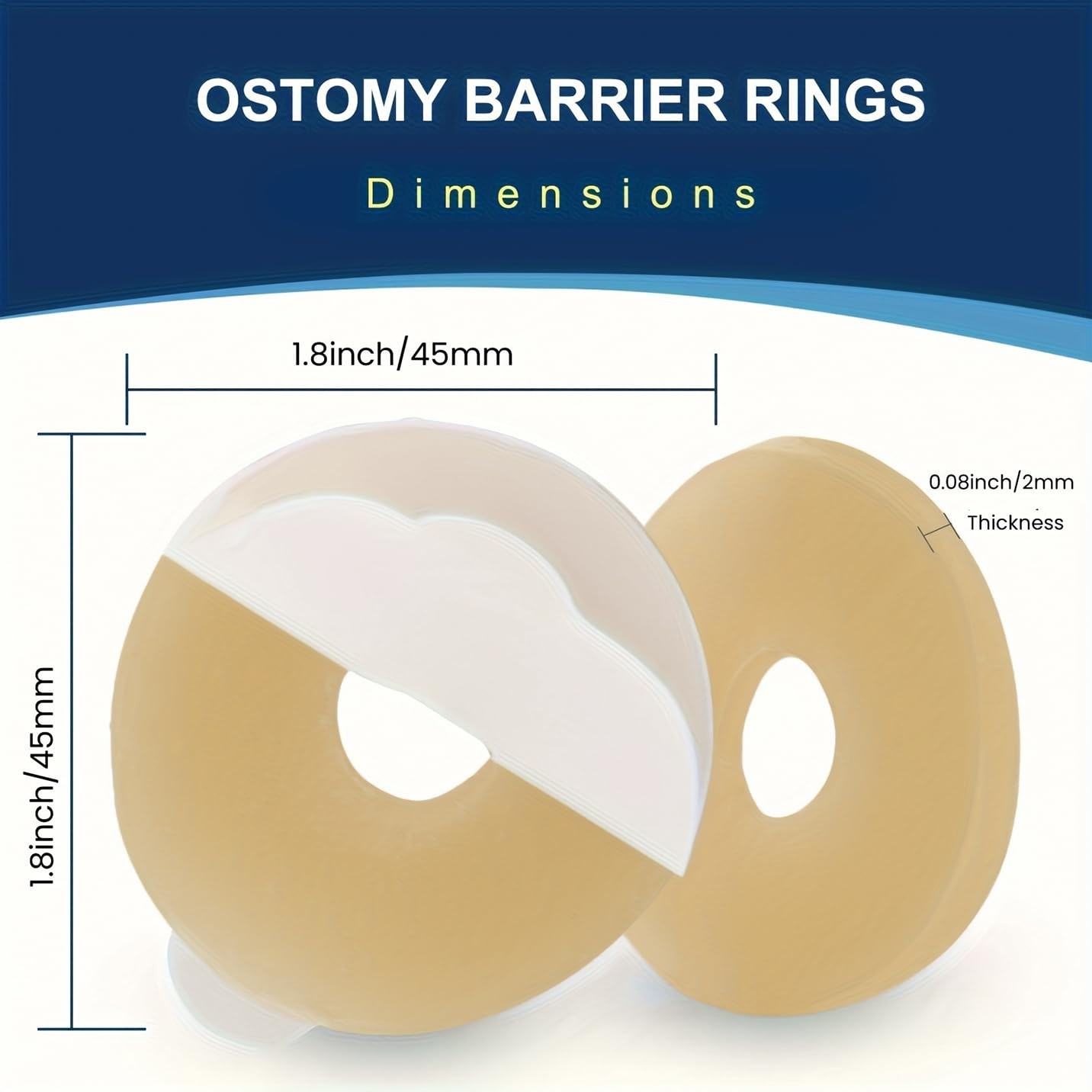 10 PCS Ostomy Barrier Rings, 2mm 10 Count (Pack of 1), 2mm,10pcs/Box