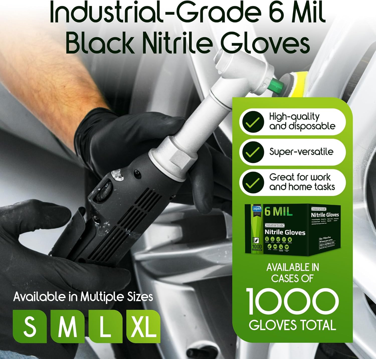 Disposable Gloves Black Latex Free 6mil Black or 8 Mil Orange