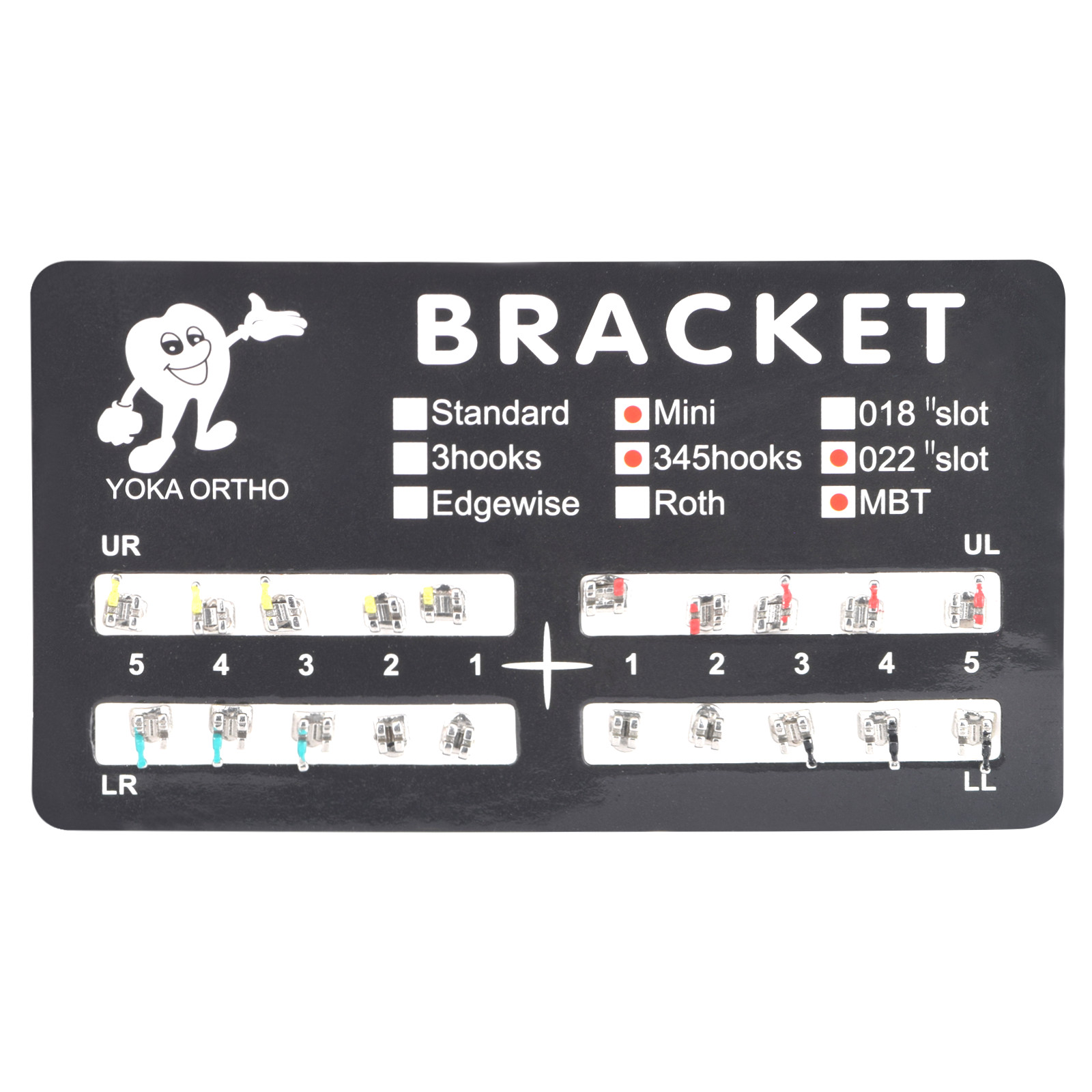 20pcs/pack Dental Orthodontic Brackets Metal Braces Mini-MBT 022 Hooks 3-4-5/3