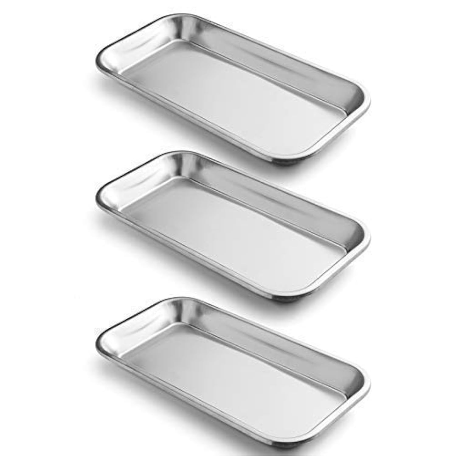 COYMOS 3 Pack Surgical Tray, Stainless Steel Tray 3 Count (Pack of 1), 3