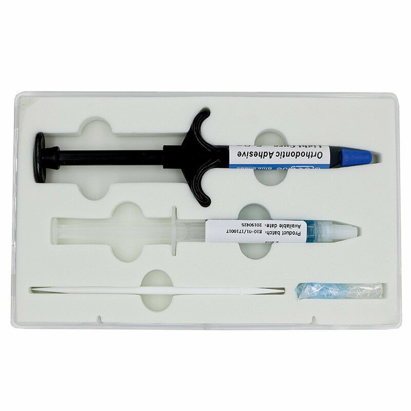 CE Dental Orthodontic Adhesive Curing Light Adhesive paste in syinges blue glue