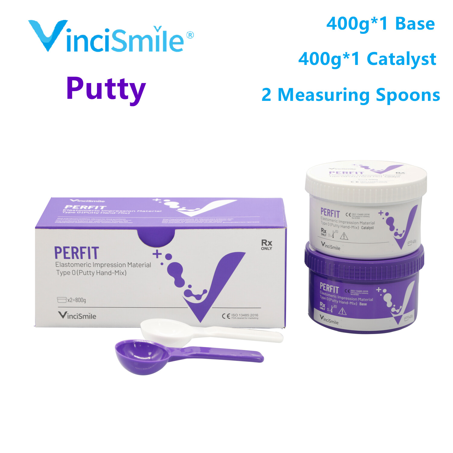 PERFIT Dental Putty PVS VPS Impression Material Base Normal/Fast Set 2 x 400g