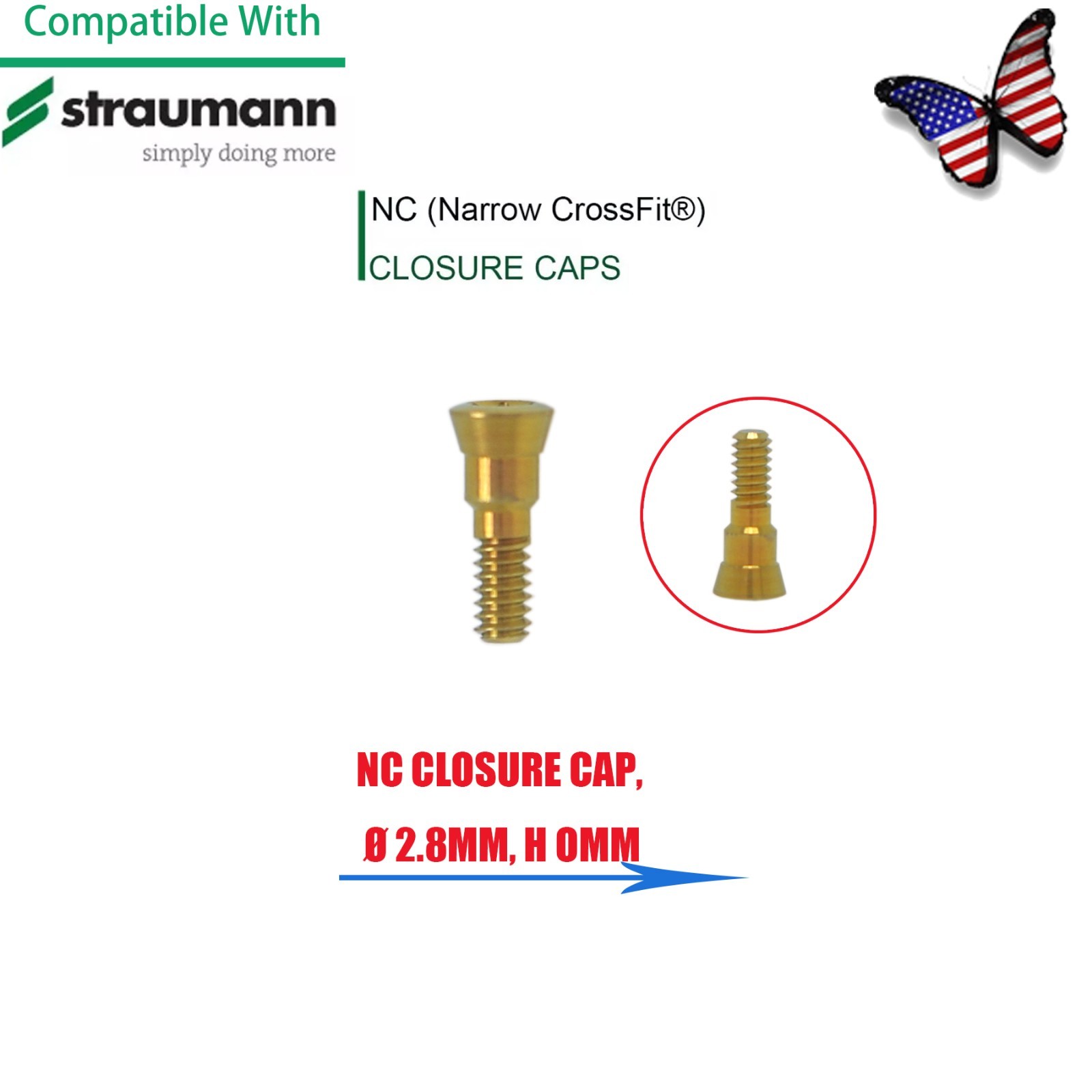 Straumann NC/RC Healing Abutment Closure Cap Scan Body Analog Impression Coping
