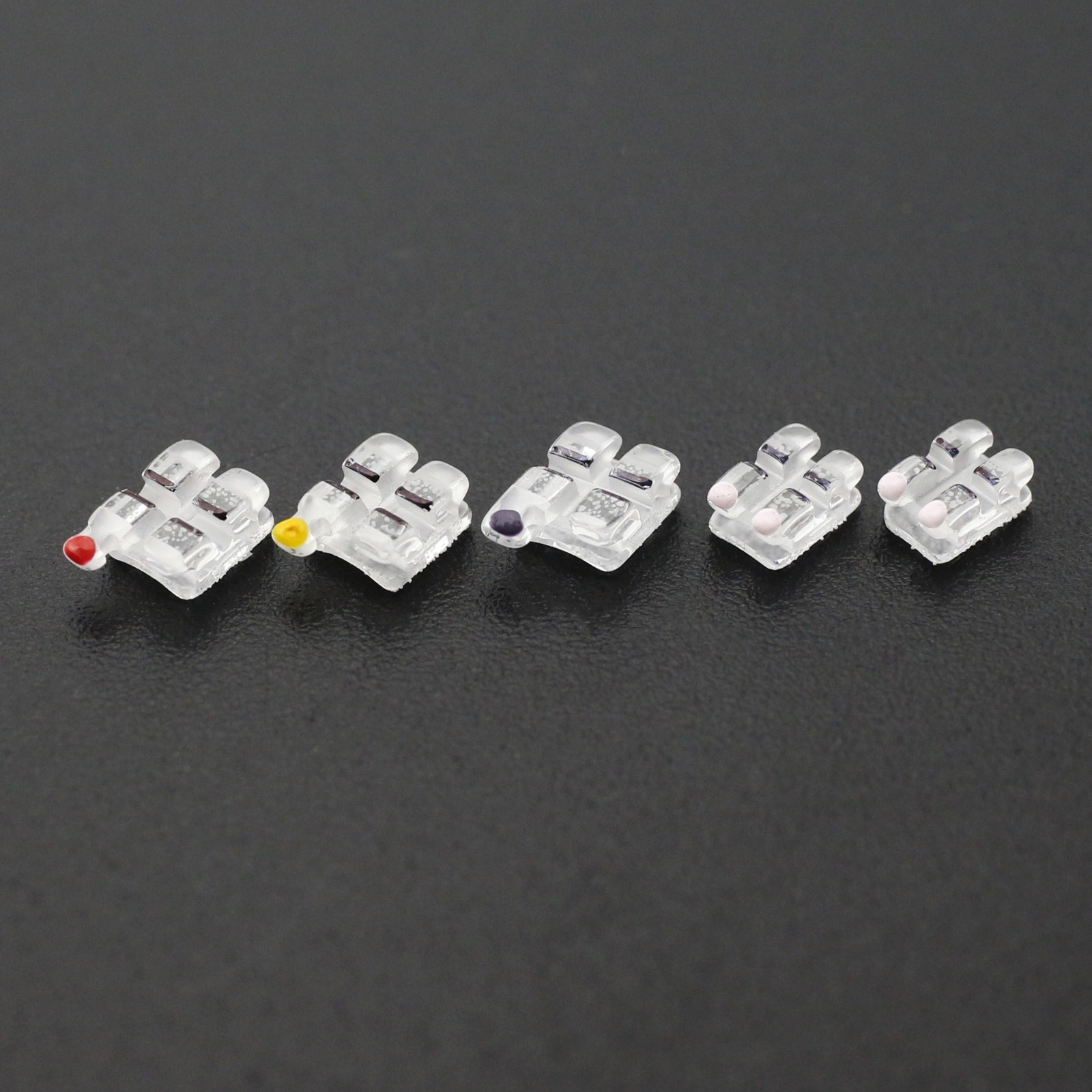 20PCS Dental Orthodontic Sapphire Crystal Bracket Aesthetic Roth 022 3 4 5 Hooks