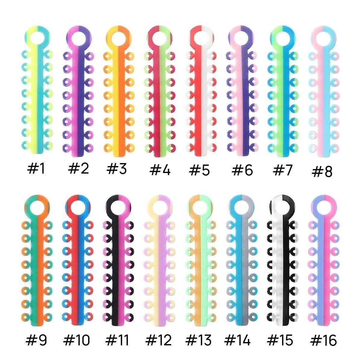 Dental Orthodontic Elastic Ligature Ties Rubber Bands Brace Single/Double Color