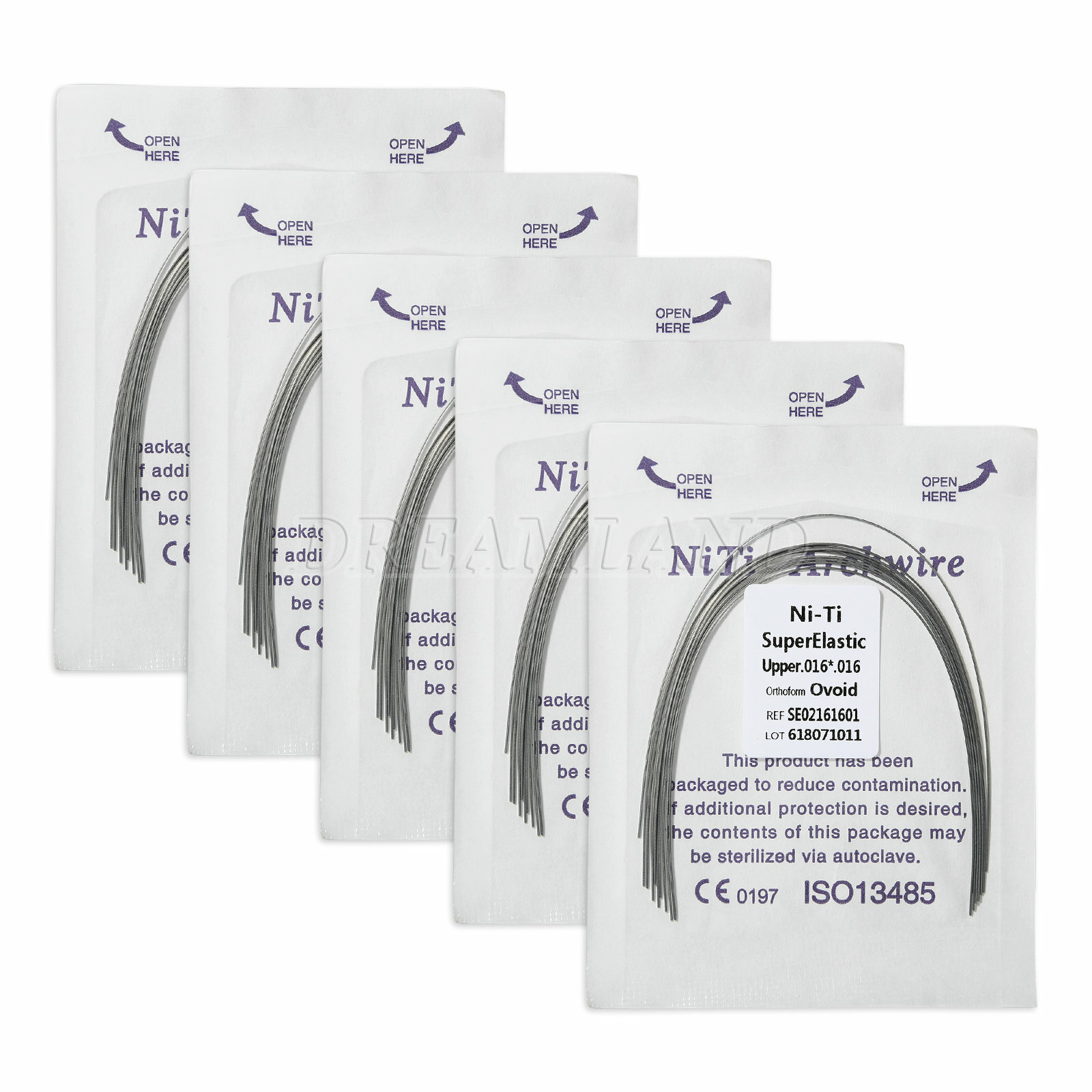 10 Packs Dental Super Elastic Niti Rectangular Arch Wire Ovoid Form 16*16 Upper