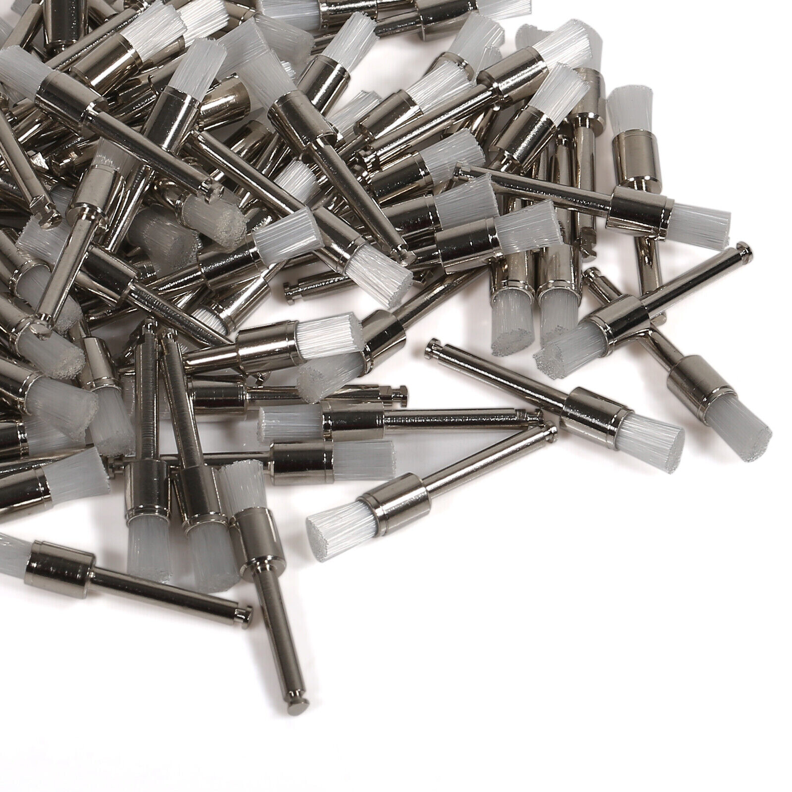 100Pcs/box Dental Polishing Polisher Prophy Brush Brushes Nylon Latch Flat White