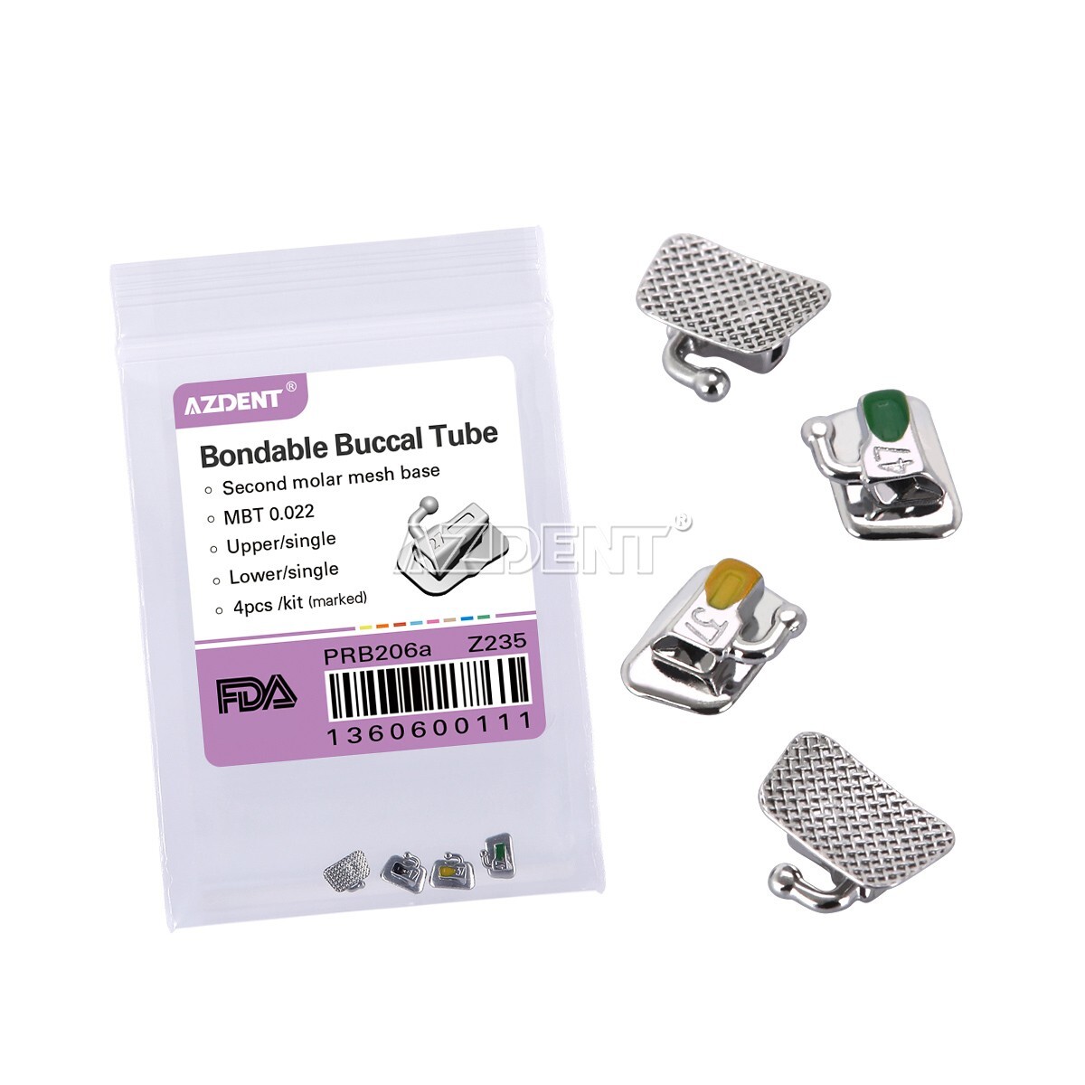 AZDENT Dental Ortho Buccal Tubes 1st/2nd Molar Tube Roth/MBT/ Edgewise 022/018