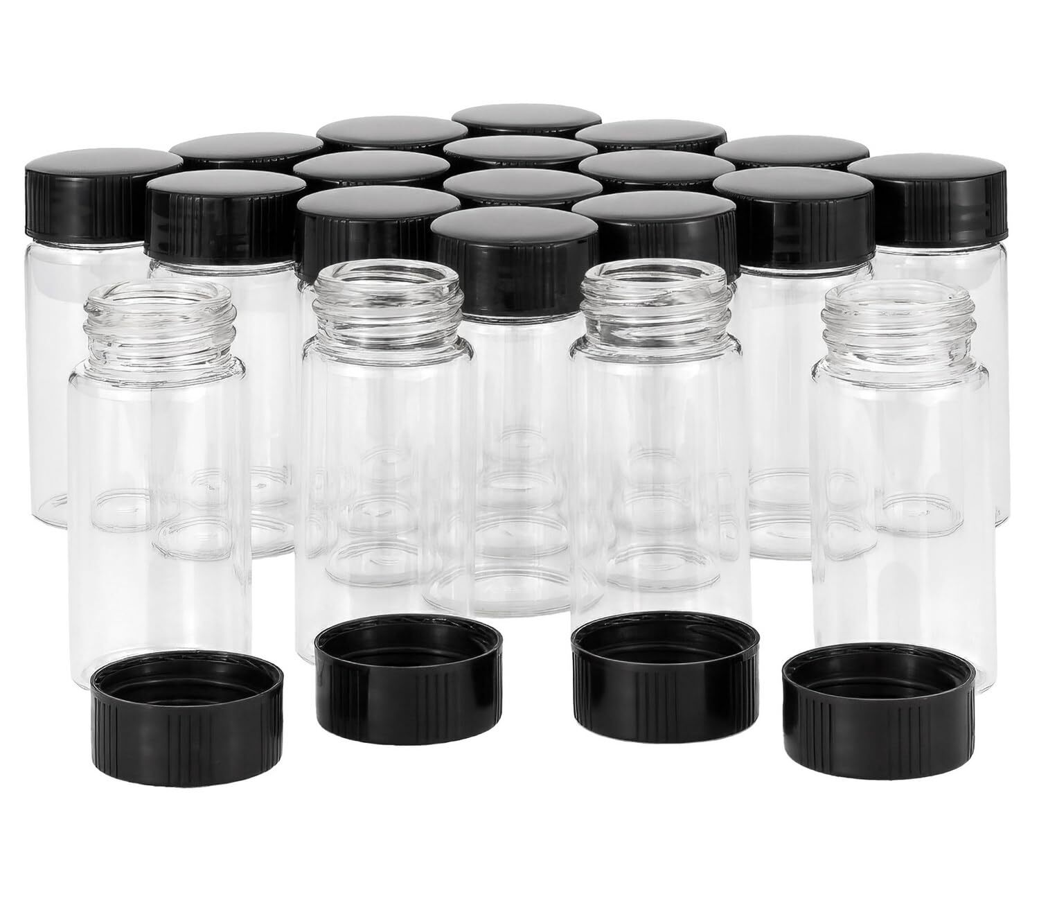 JIUWU 20 Pack, 20 ml Clear Glass Vials with Screw Caps 5 Dram Small Size…