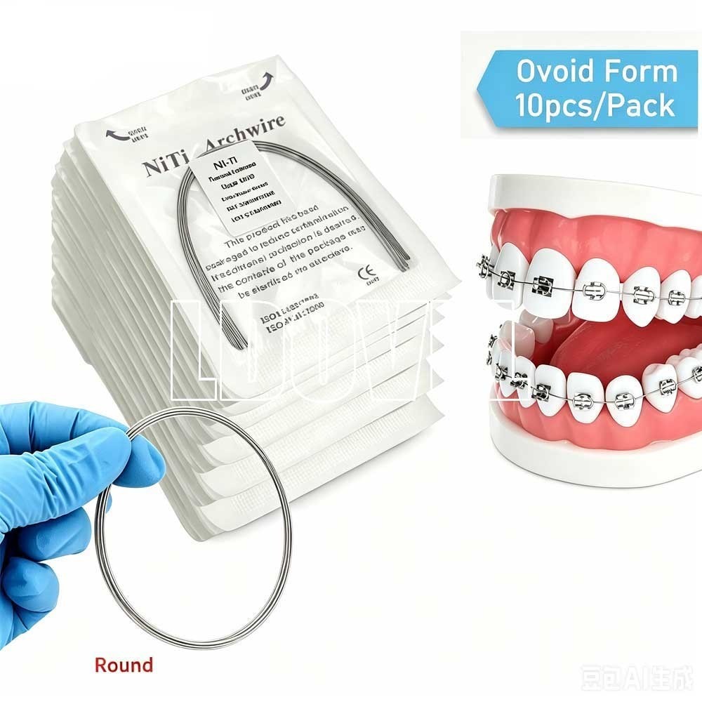 1-200packs Dental Orthodontic Heat Thermal Activated NITI Arch Wires Ovoid Round