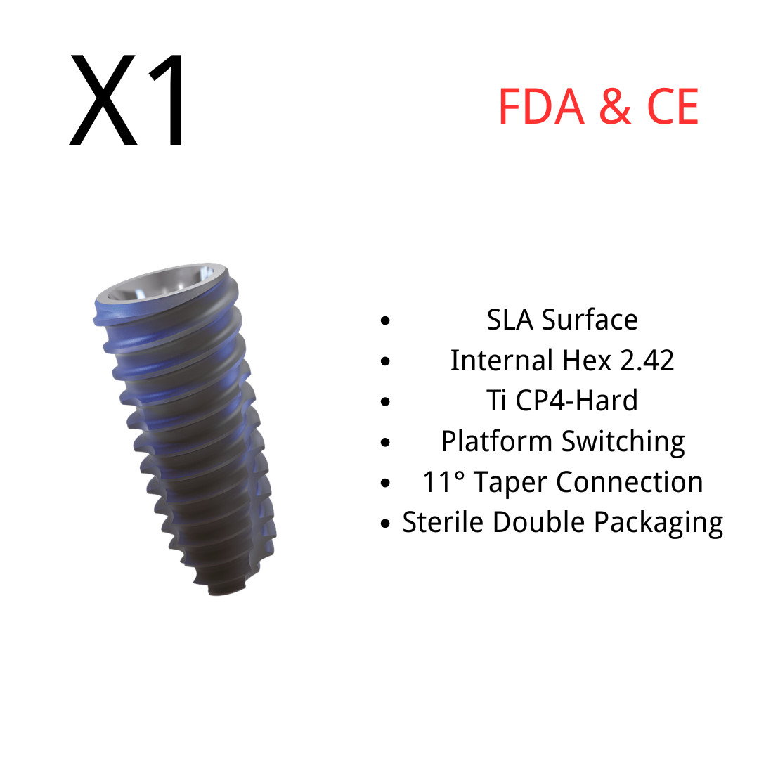 1pcs Cybermed Spiral Internal Hex Self Drilling Fixture for Dental Int Hex RP SP